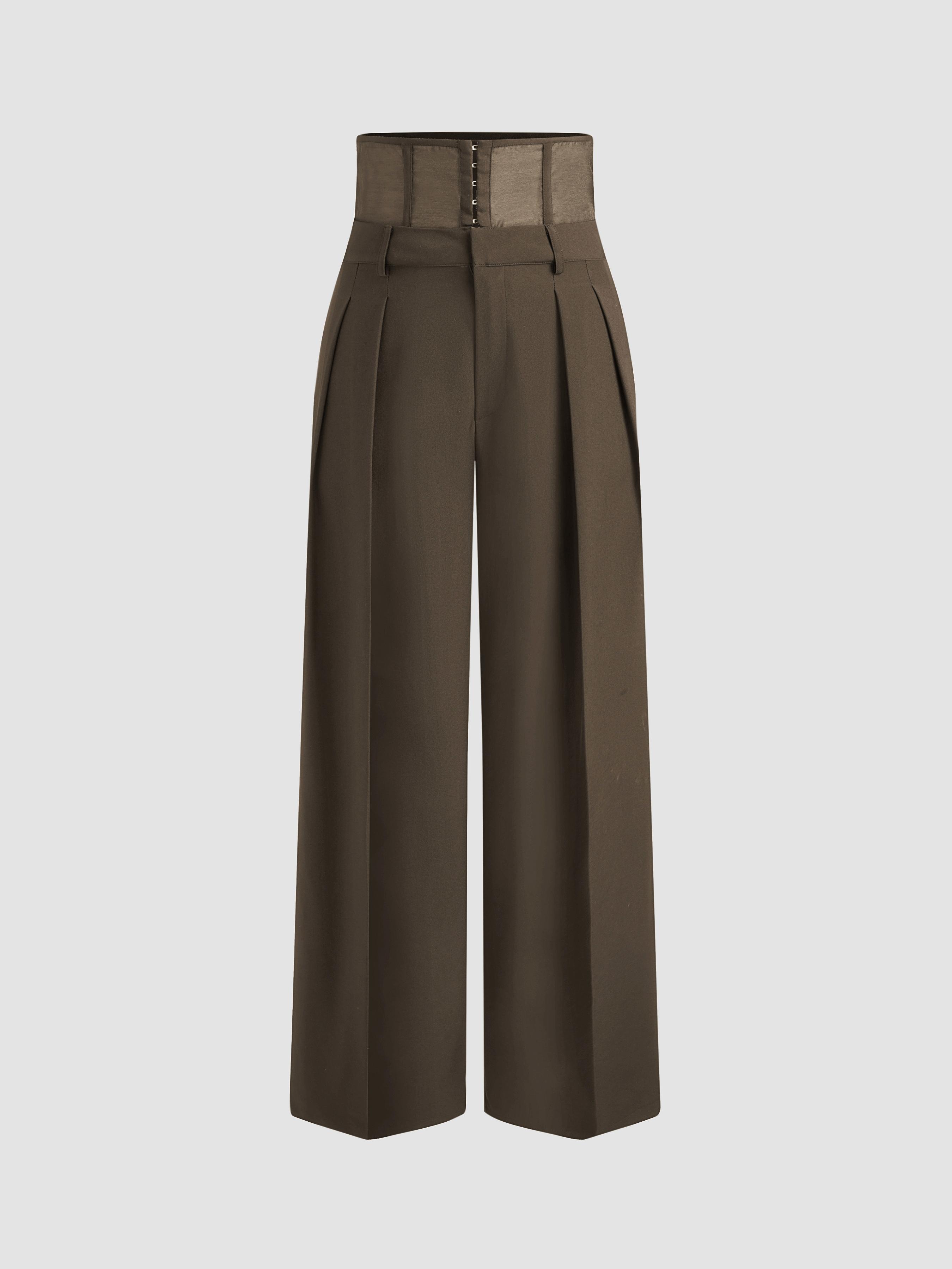Corseted Waist Pleated Trousers by CIDER