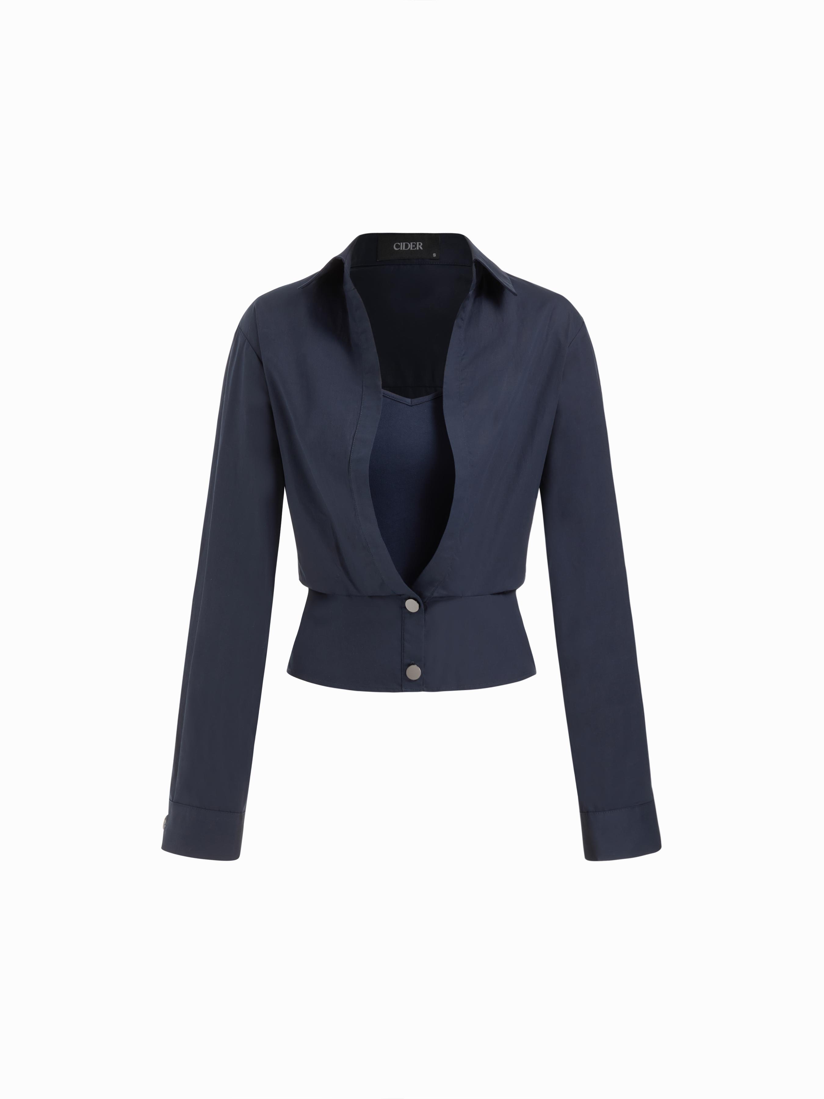 Cotton Collar Button Shirt & Cami Top by CIDER