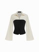 Cotton Colorblock Bell Sleeve Corset Blouse by CIDER