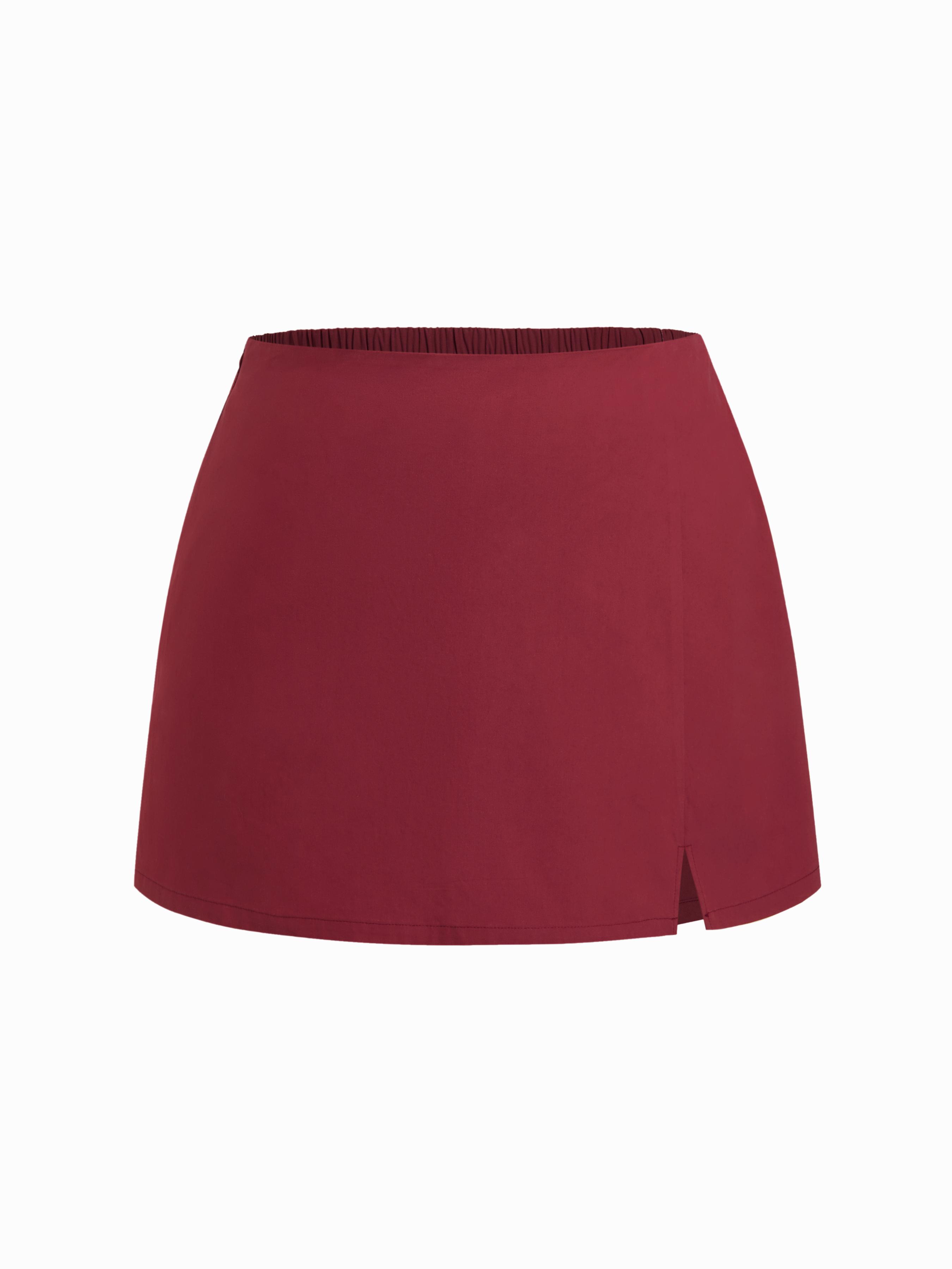 Cotton Mid Rise Split Mini Skirt Curve & Plus by CIDER
