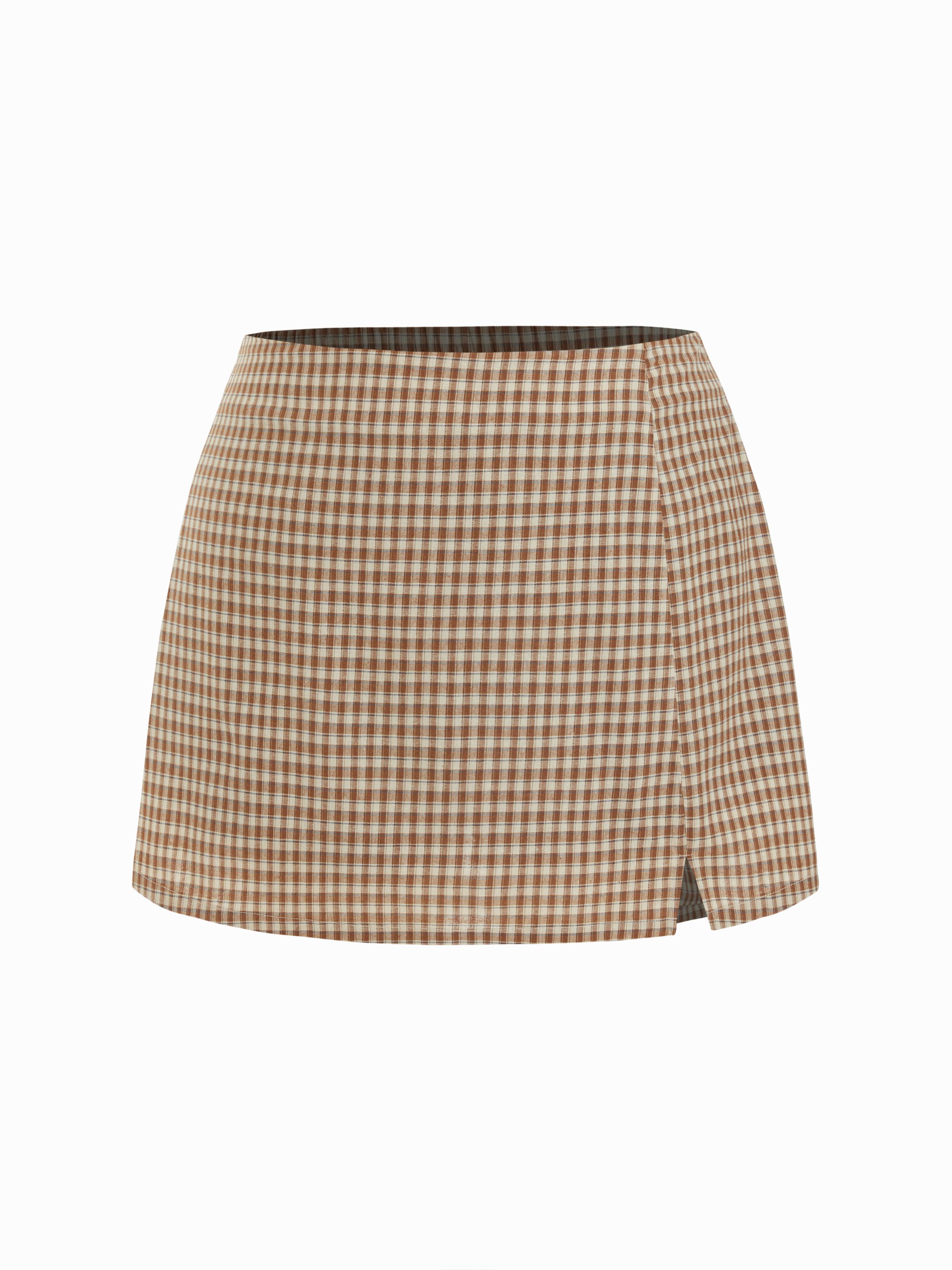 Cotton Mid Rise Split Mini Skirt Curve & Plus by CIDER