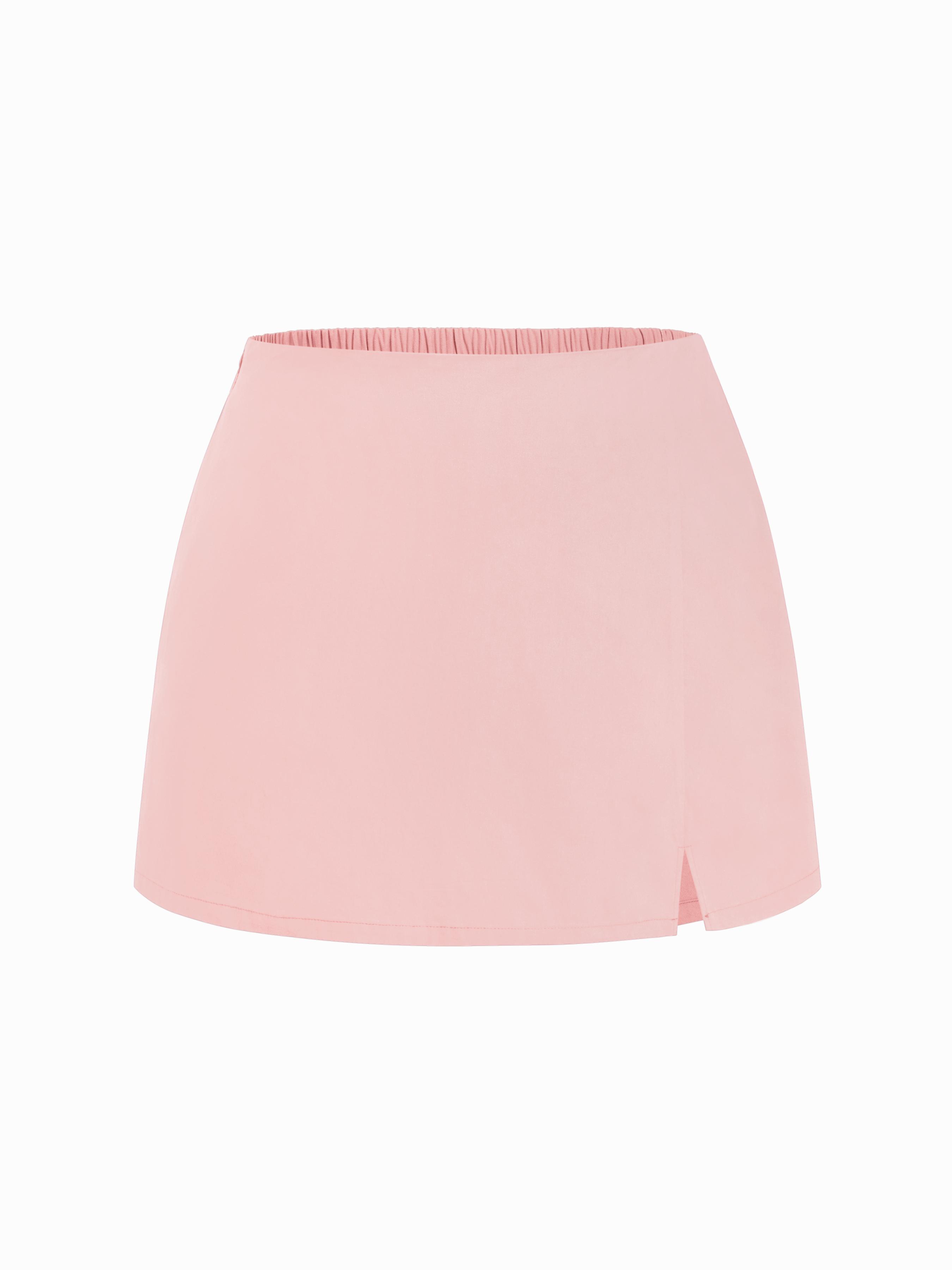 Cotton Mid Rise Split Mini Skirt Curve & Plus by CIDER