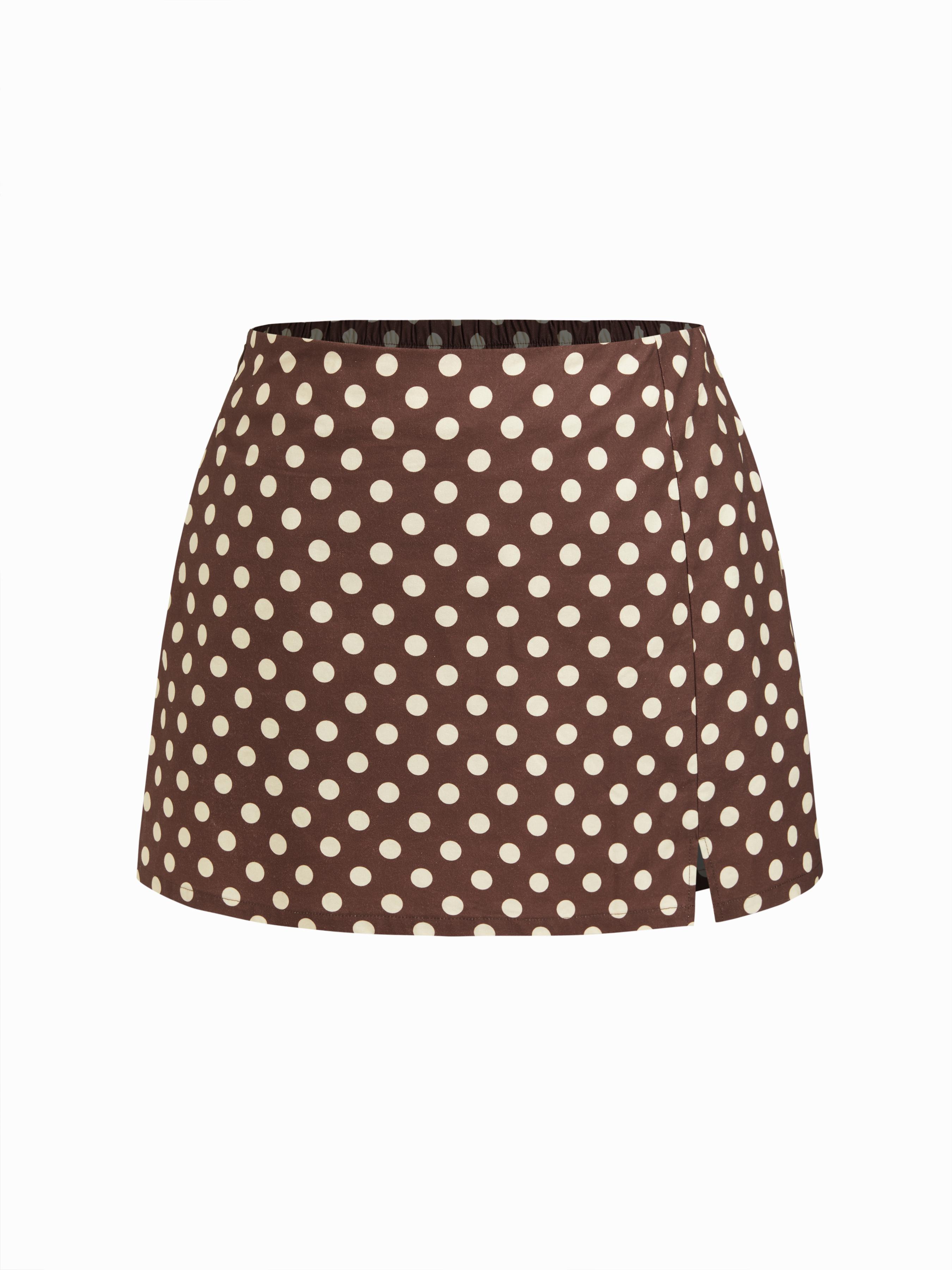Cotton Mid Rise Split Mini Skirt Curve & Plus by CIDER