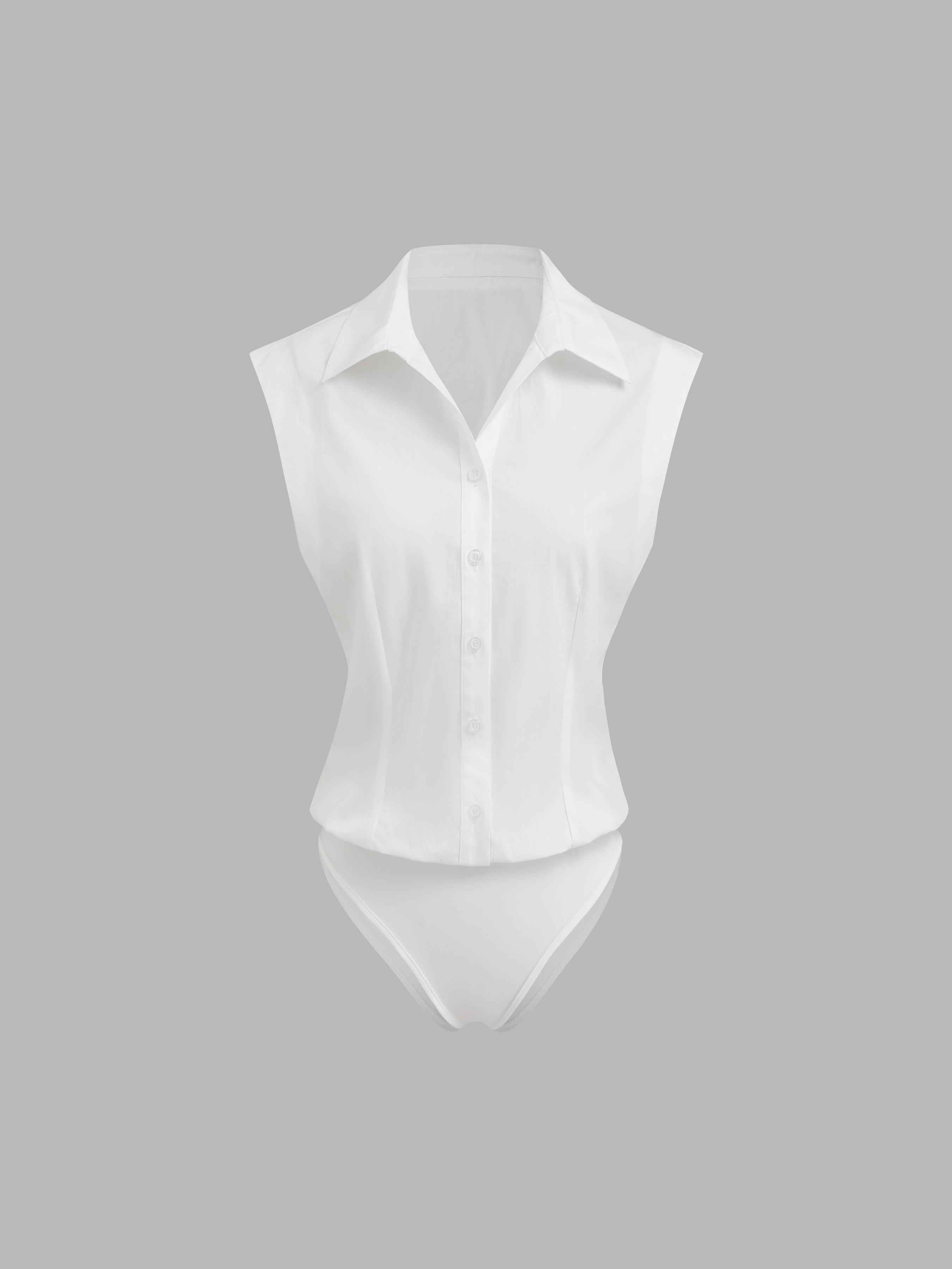 Cotton Polo Shirt Bodysuit by CIDER