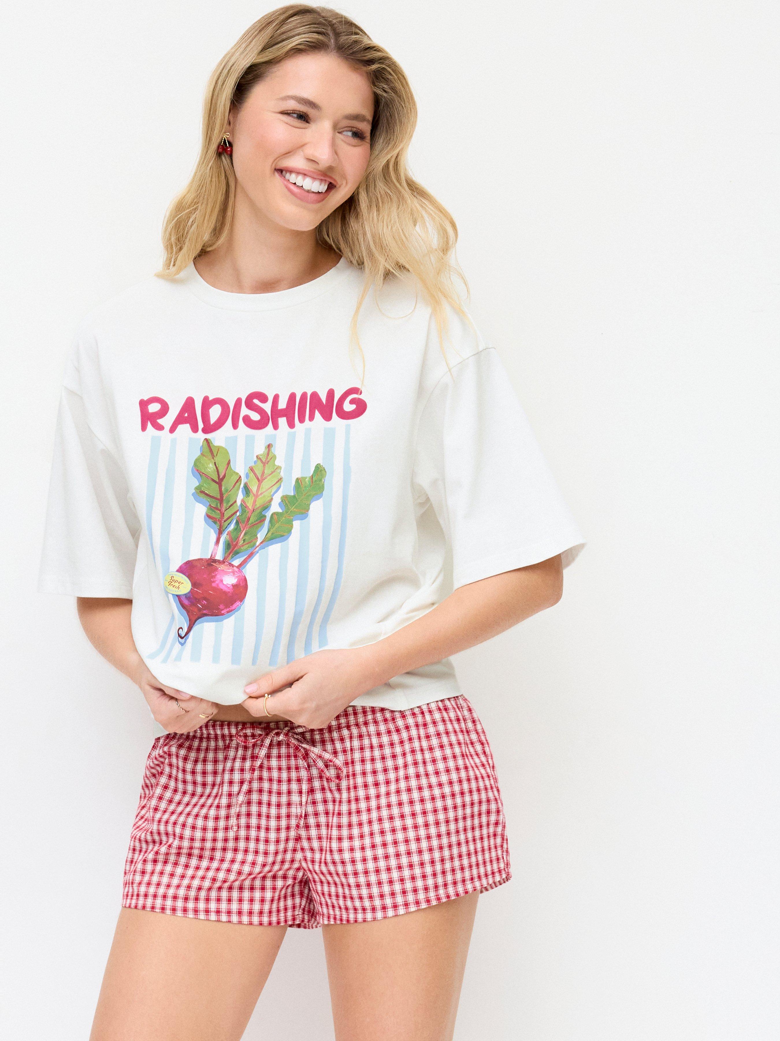 Cotton Radish Fruit Graphic Oversized Short Sleeve Tee by CIDER