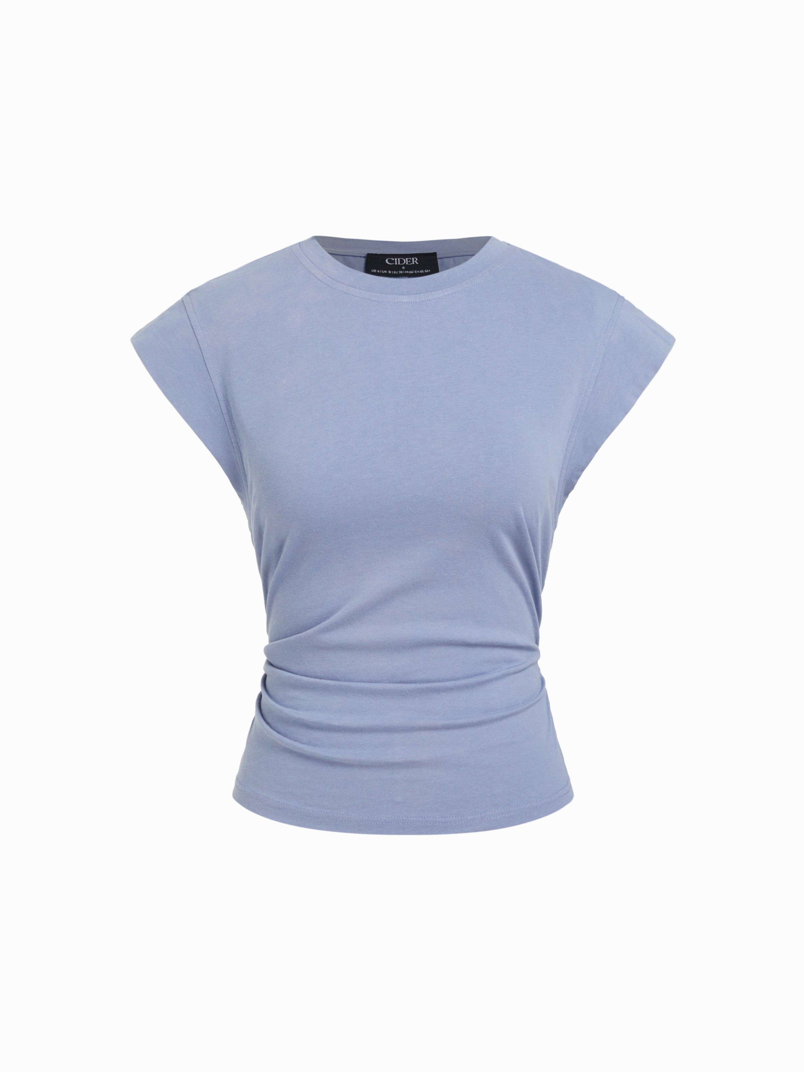 Cotton Sleeveless Ruched Tee by CIDER