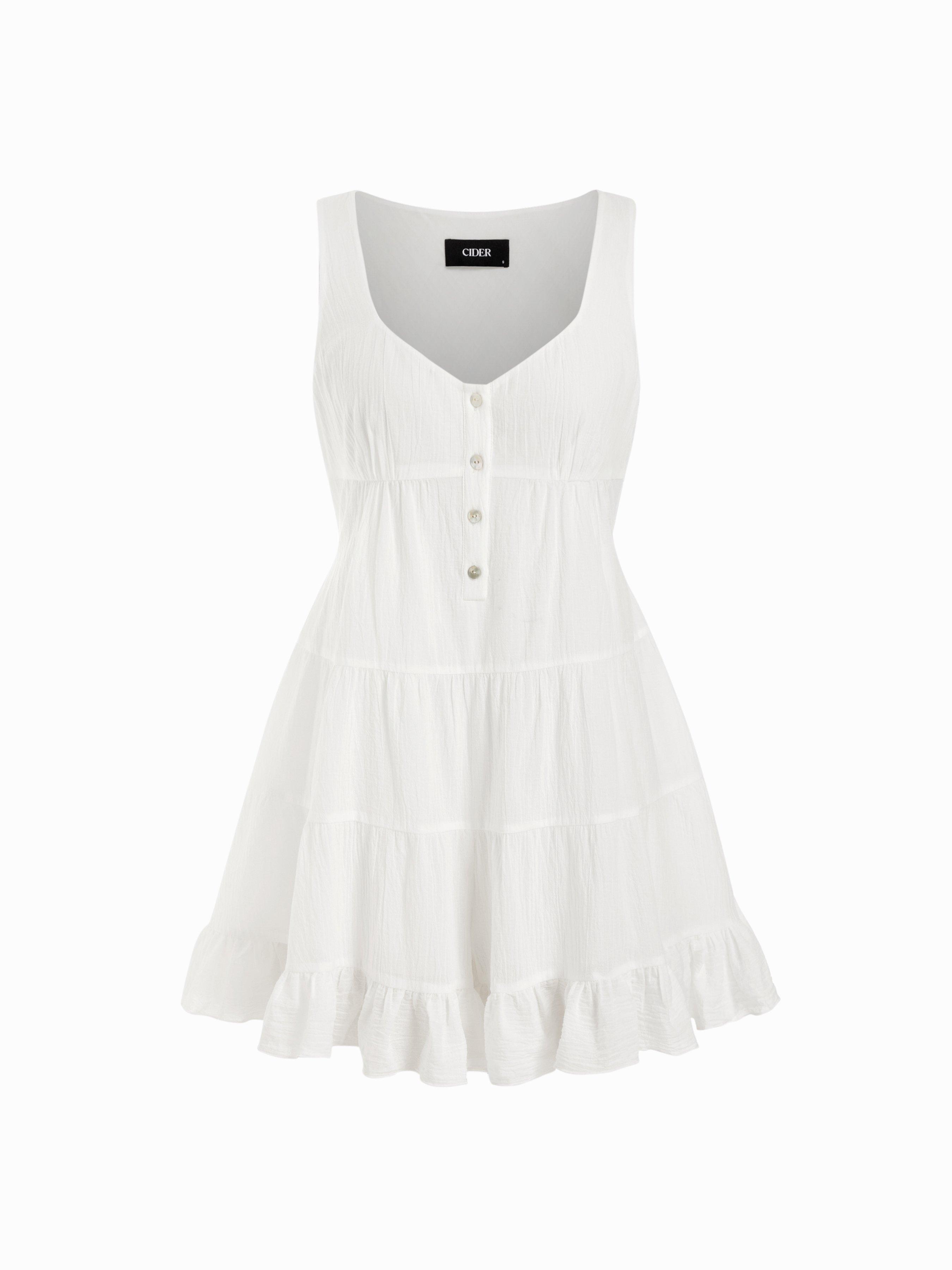 Cotton V-neck Textured Ruffled Mid Rise Oversized Romper by CIDER