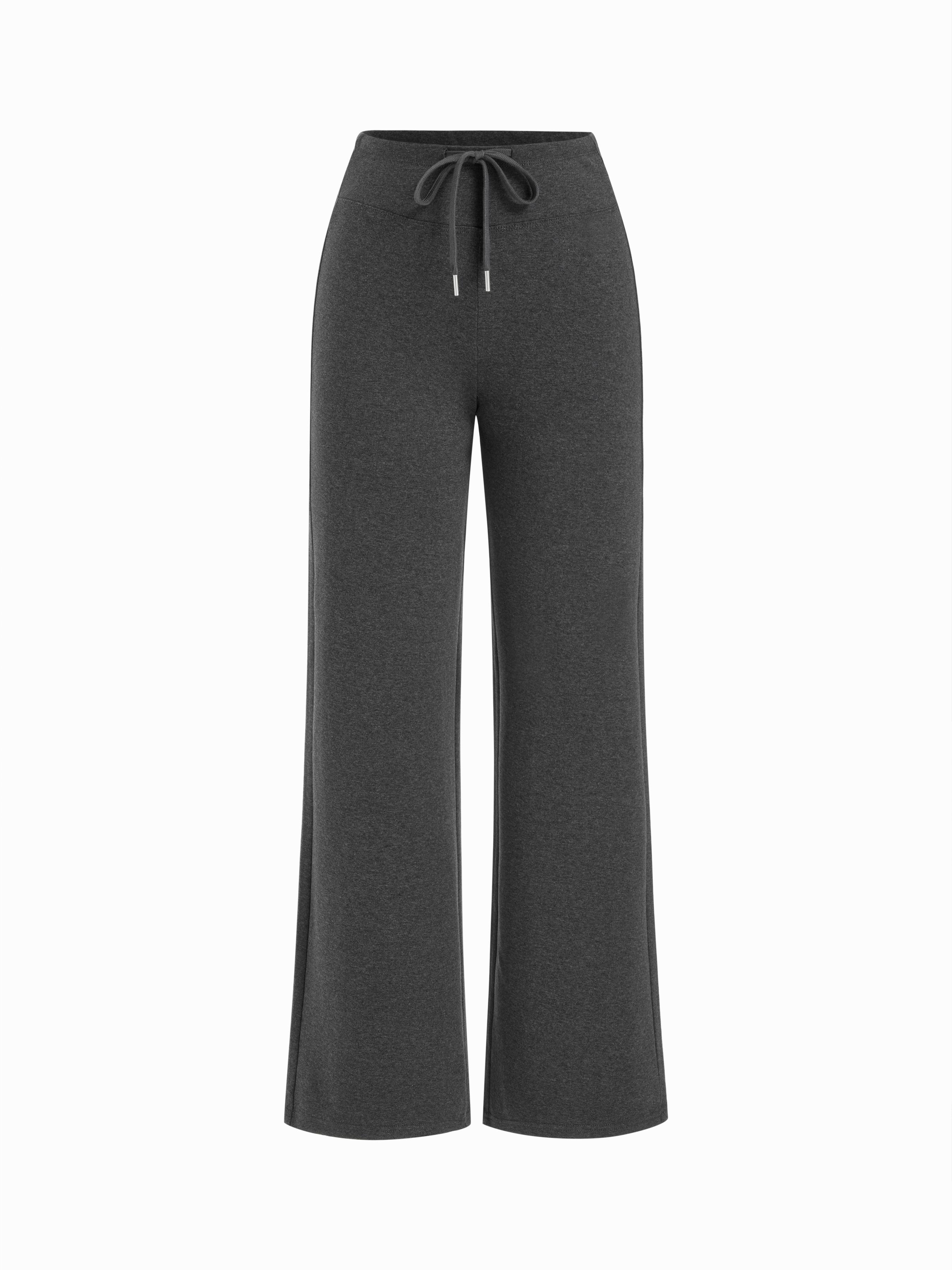 Cotton-blend High Rise Drawstring Straight Leg Trousers by CIDER