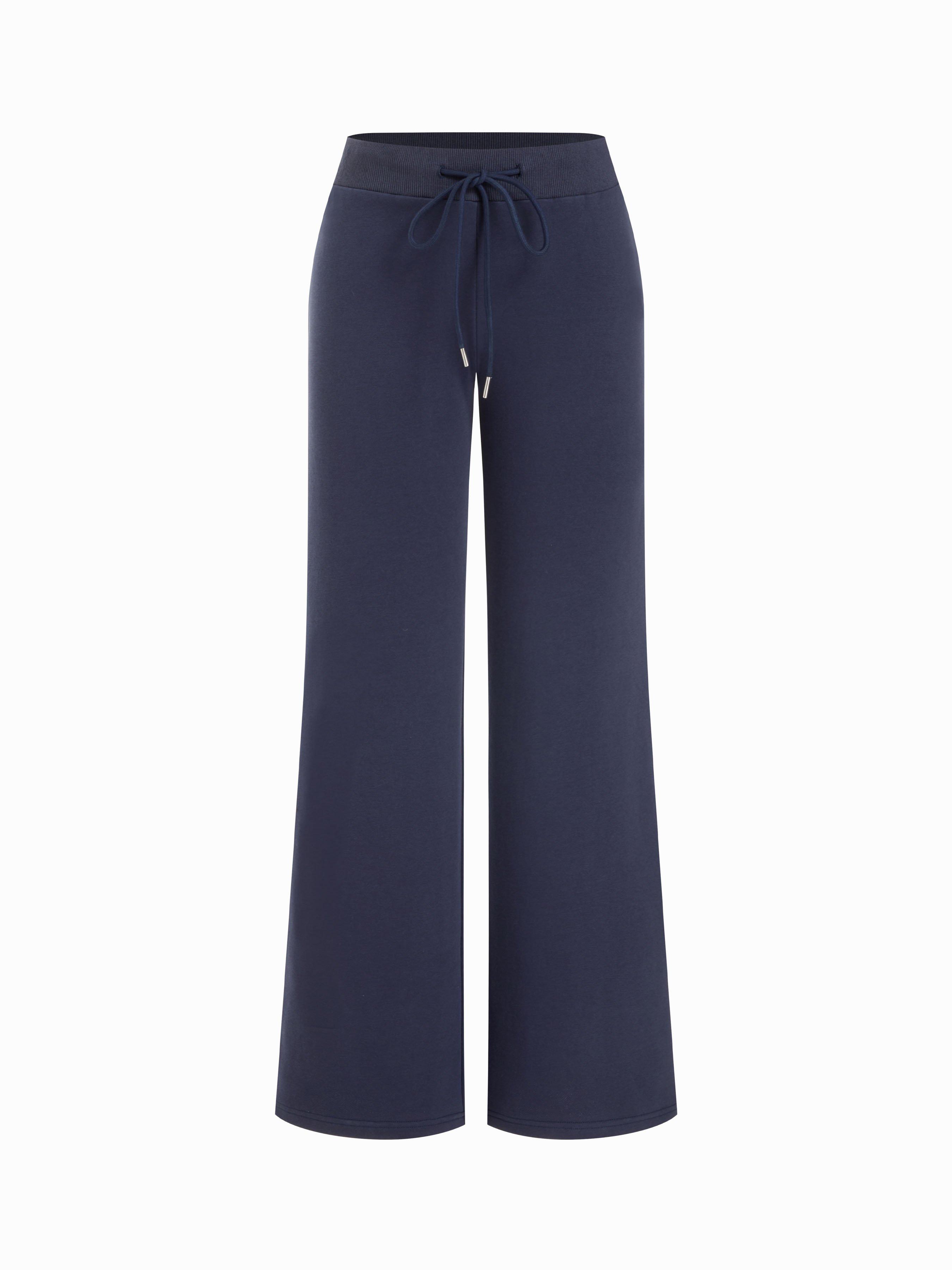 Cotton-blend Low Rise Drawstring Straight Leg Trousers by CIDER