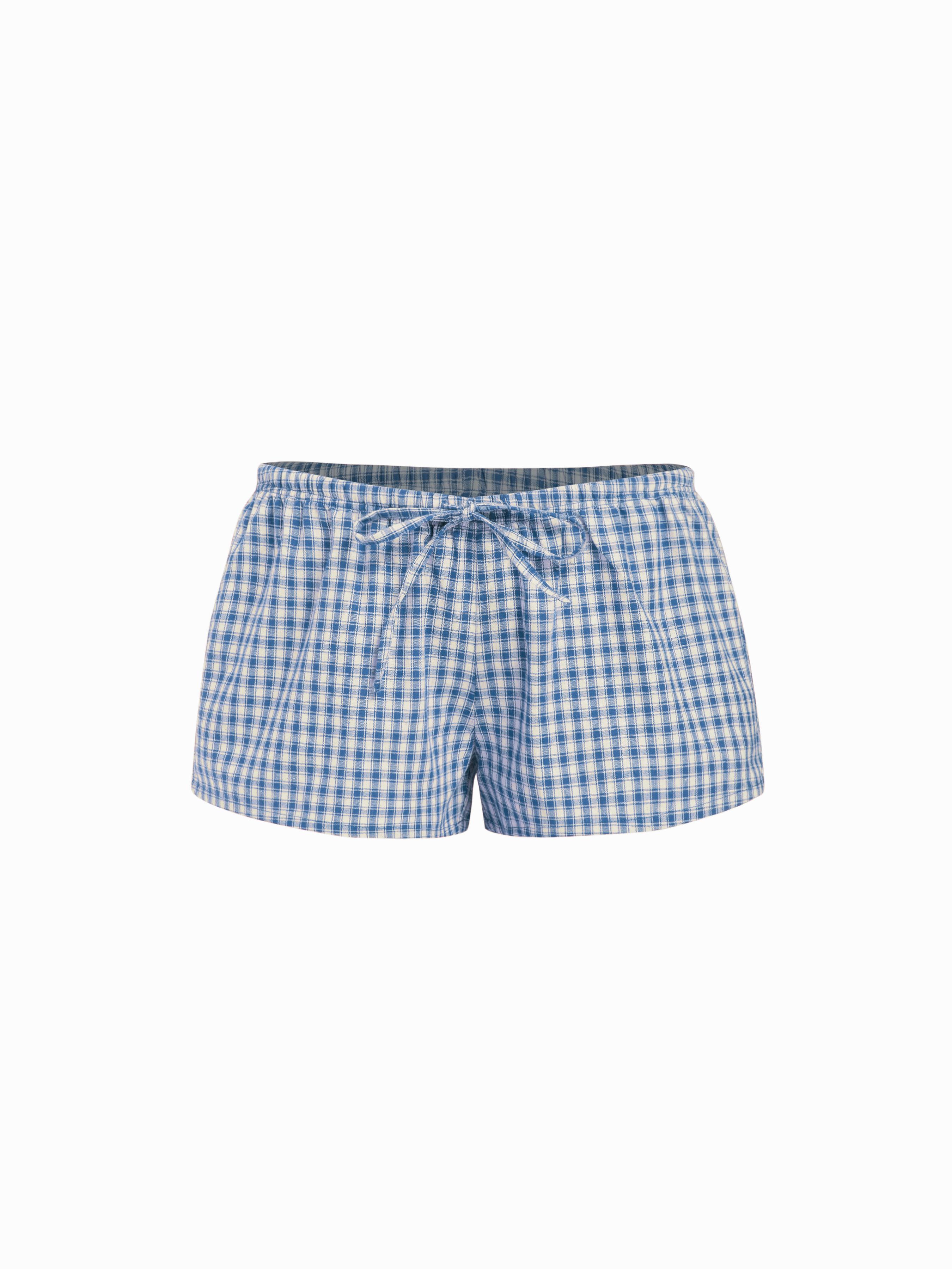 Cotton-blend Low Rise Gingham Twist Knot Shorts by CIDER