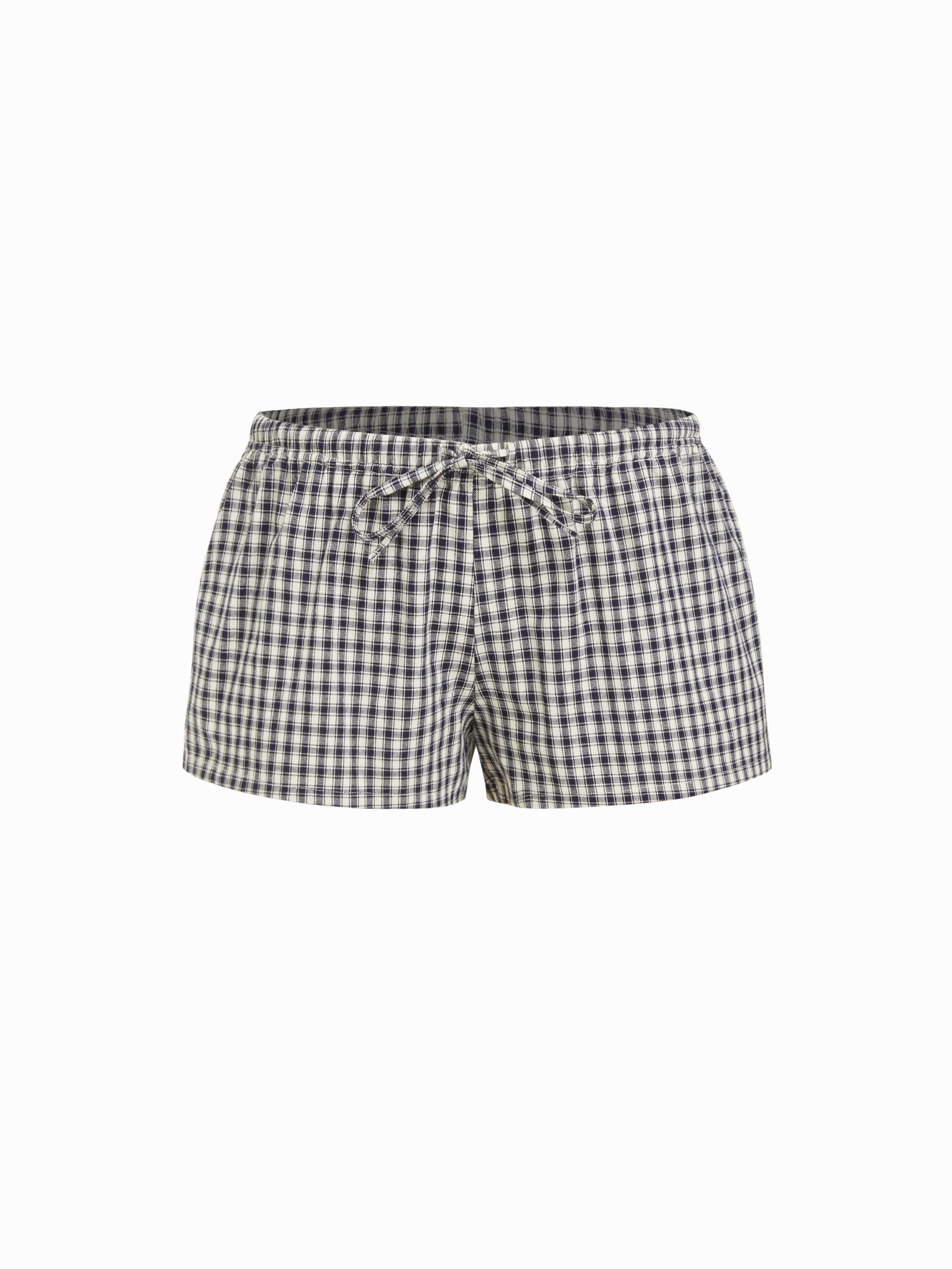 Cotton-blend Low Rise Gingham Twist Knot Shorts by CIDER