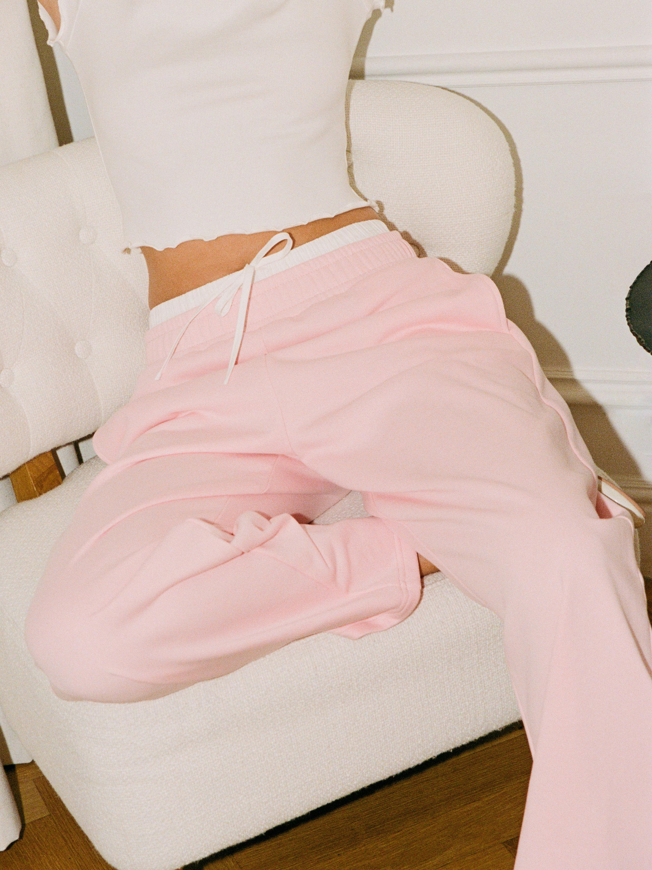 Cotton-blend Mid Rise Colorblock Drawstring Barrel-leg Trousers by CIDER