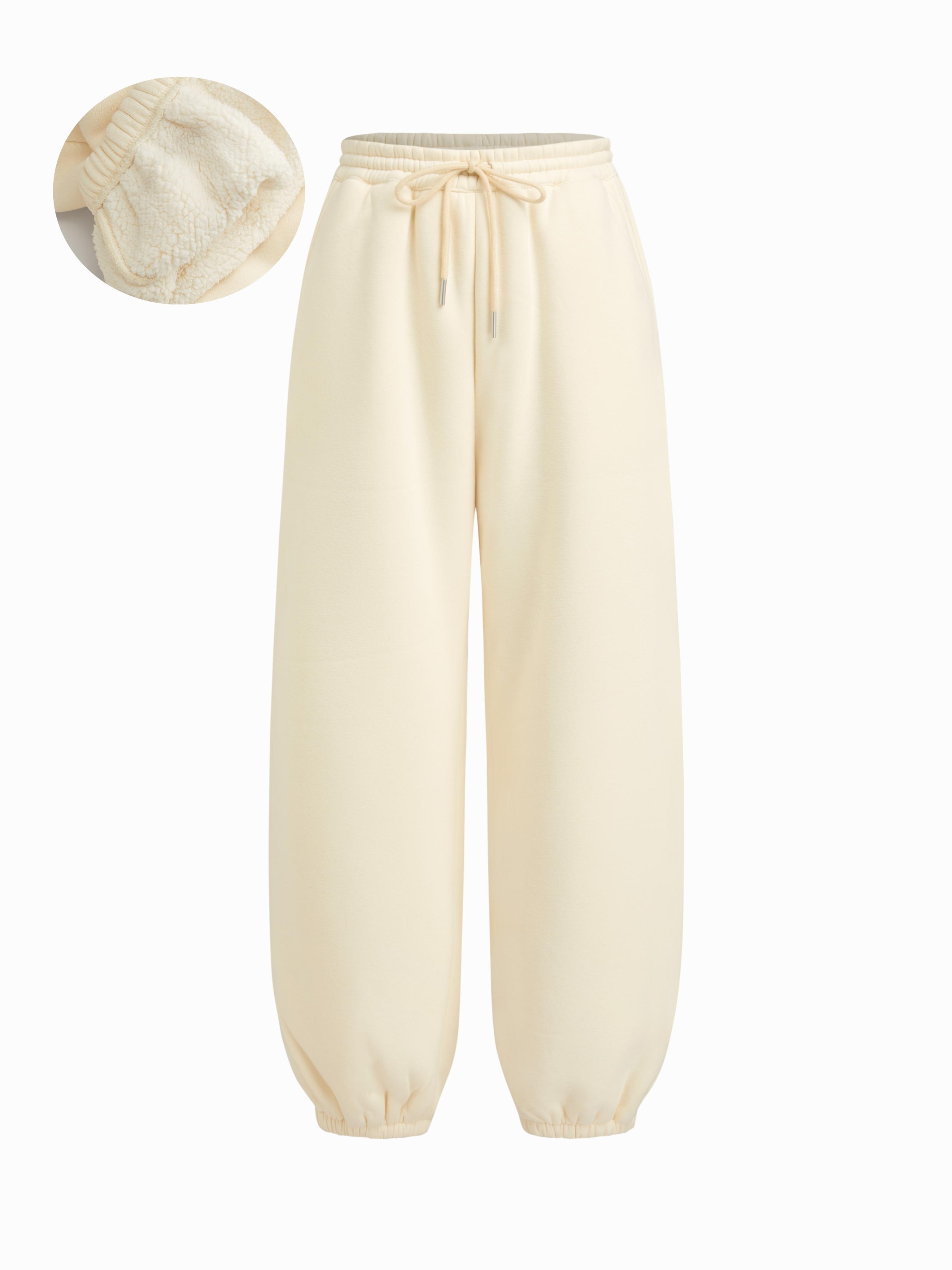 Cotton-blend Mid Rise Drawstring Joggers With Fleece Lined by CIDER