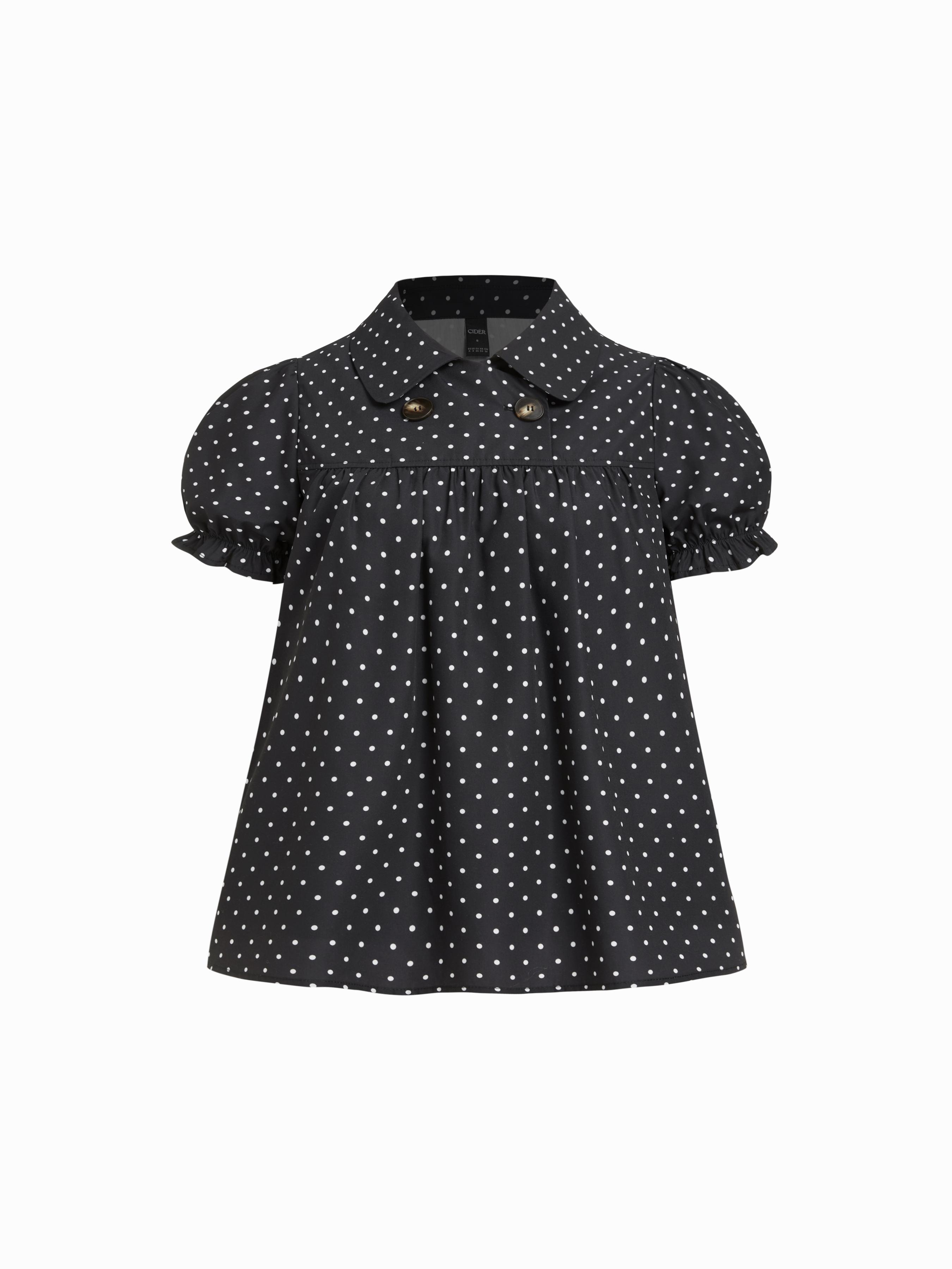Cotton-blend Plaid Puff Sleeve Oversized Blouse by CIDER