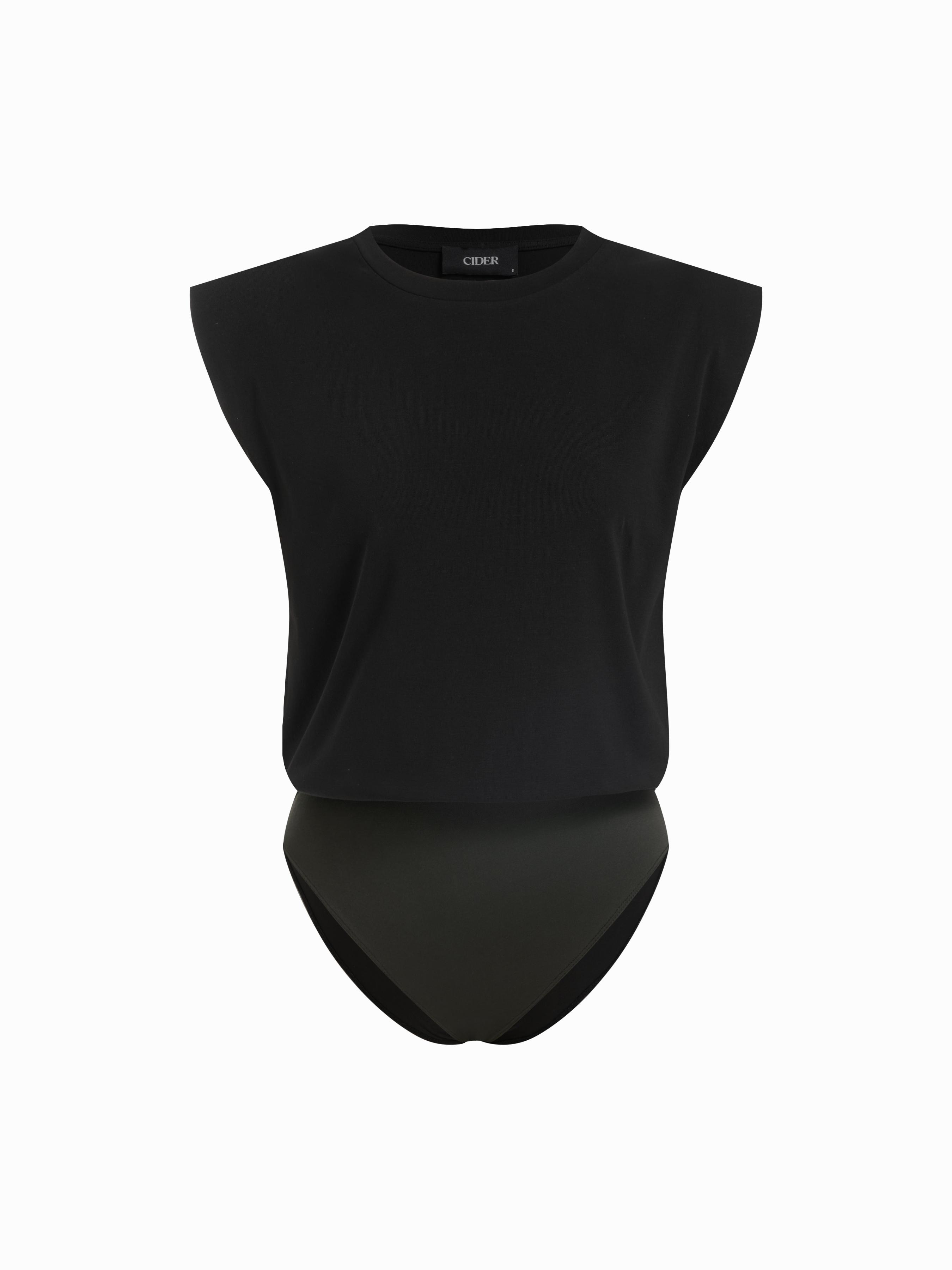 Cotton-blend Round Neckline Bodysuit by CIDER