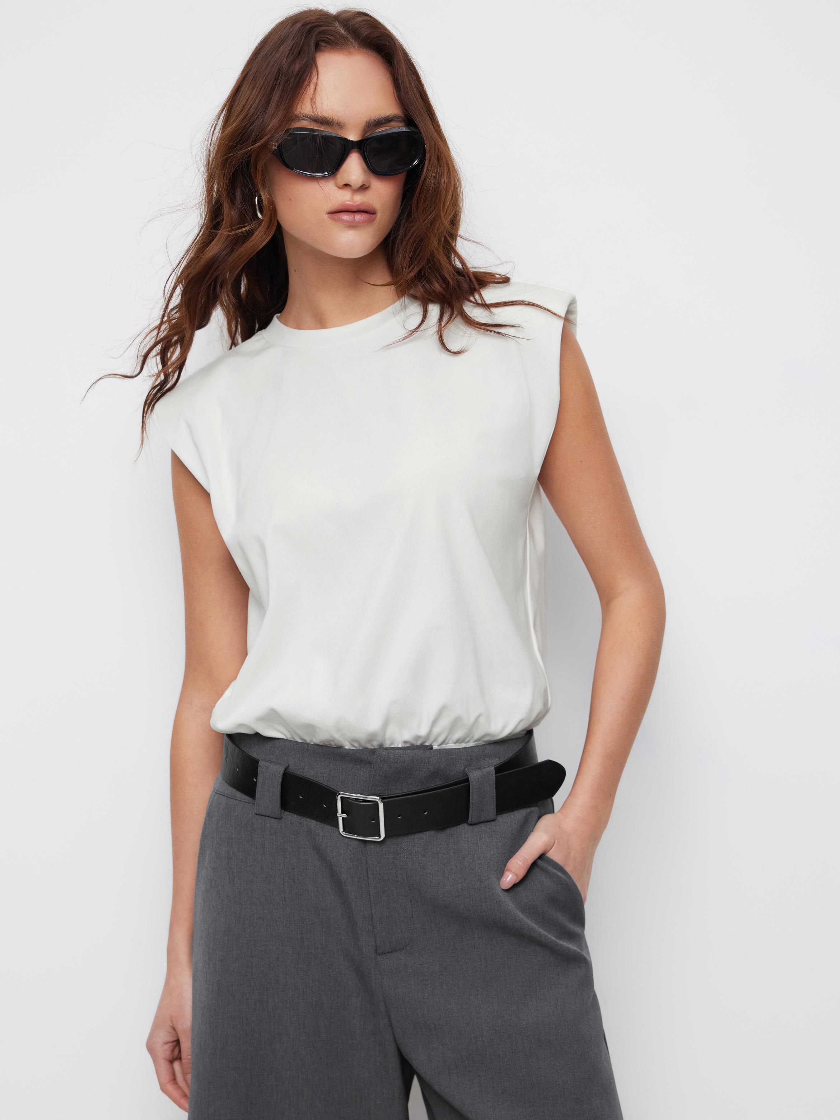 Cotton-blend Round Neckline Bodysuit by CIDER