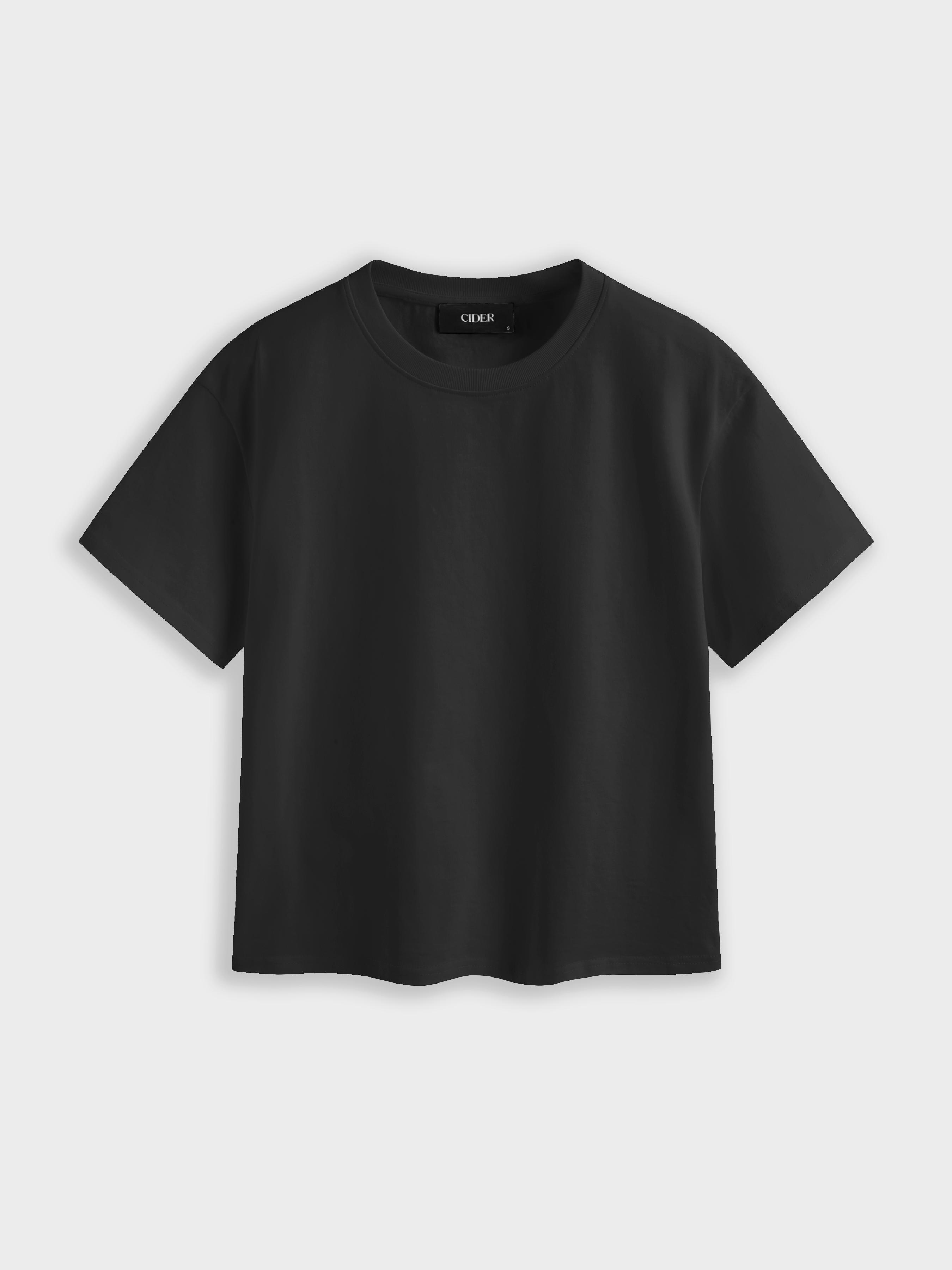 Cotton-blend Round Neckline Easy Tee by CIDER