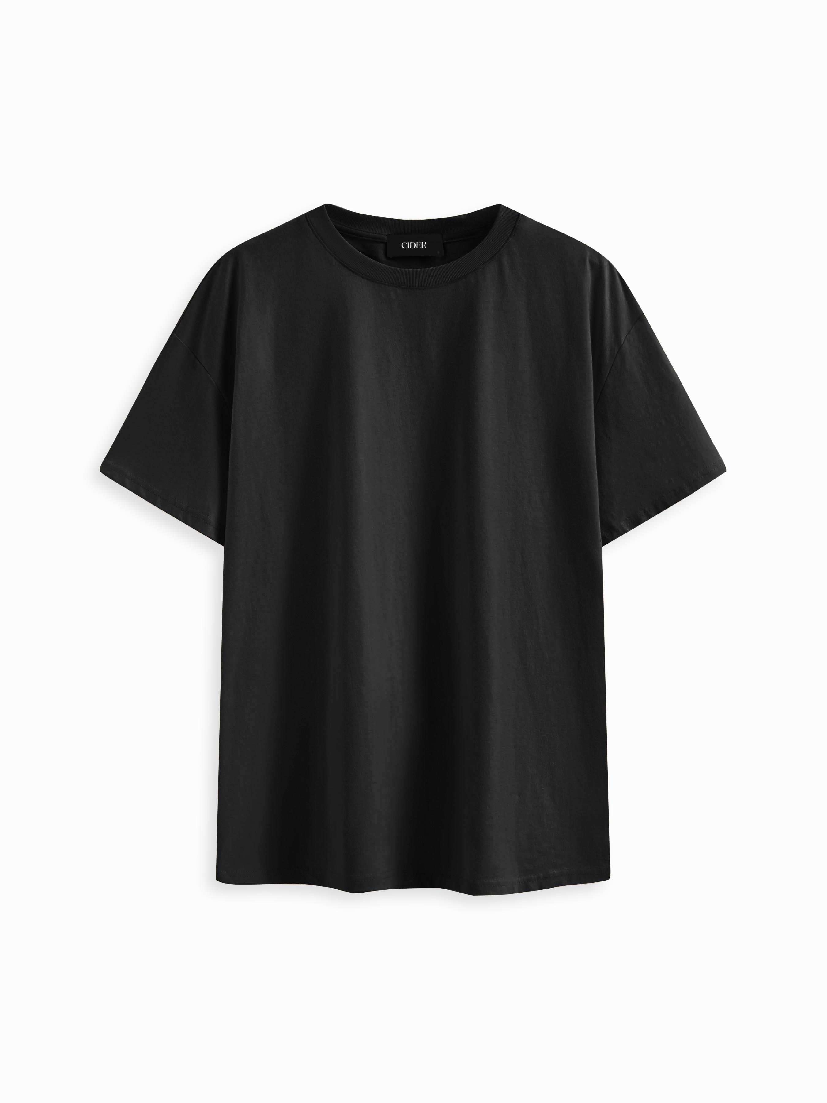 Cotton-blend Round Neckline Short Sleeve Oversized Longline Tee by CIDER