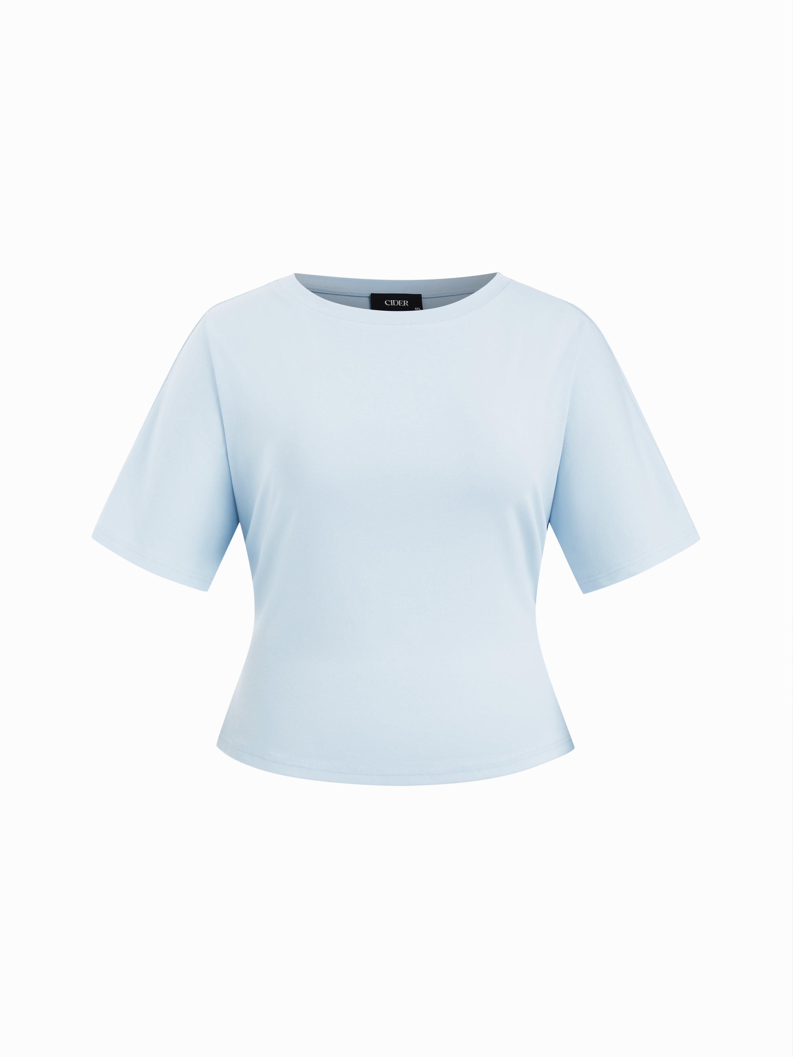 Cotton-blend Round Neckline Tee Curve & Plus by CIDER