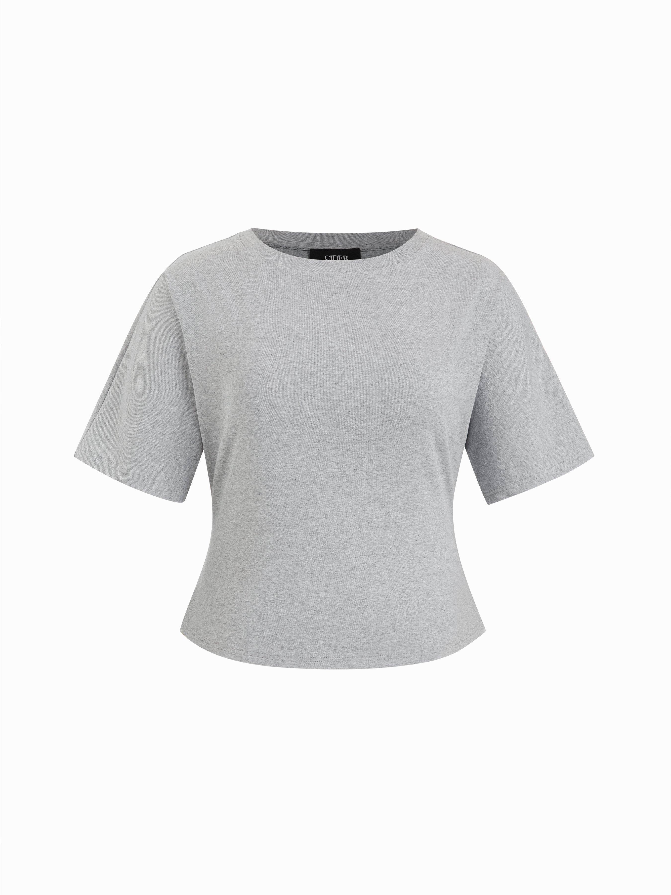 Cotton-blend Round Neckline Tee Curve & Plus by CIDER