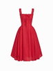 Cotton-blend Sculptural Sweetheart Ditsy Floral Lace Up Ruffled Maxi Dress by CIDER