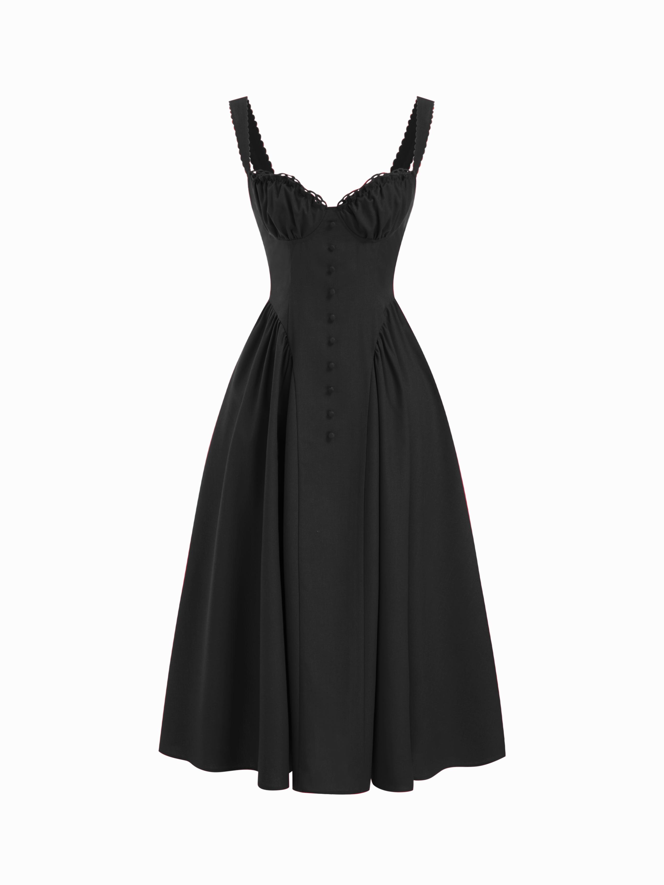 Cotton-blend Sculptural U-neckline Ruffled Lace Up Flared Maxi Dress by CIDER | jellibeans Cotton-blend Sculptural U-neckline Ruffled Lace Up Flared Maxi Dress by CIDER | jellibeans