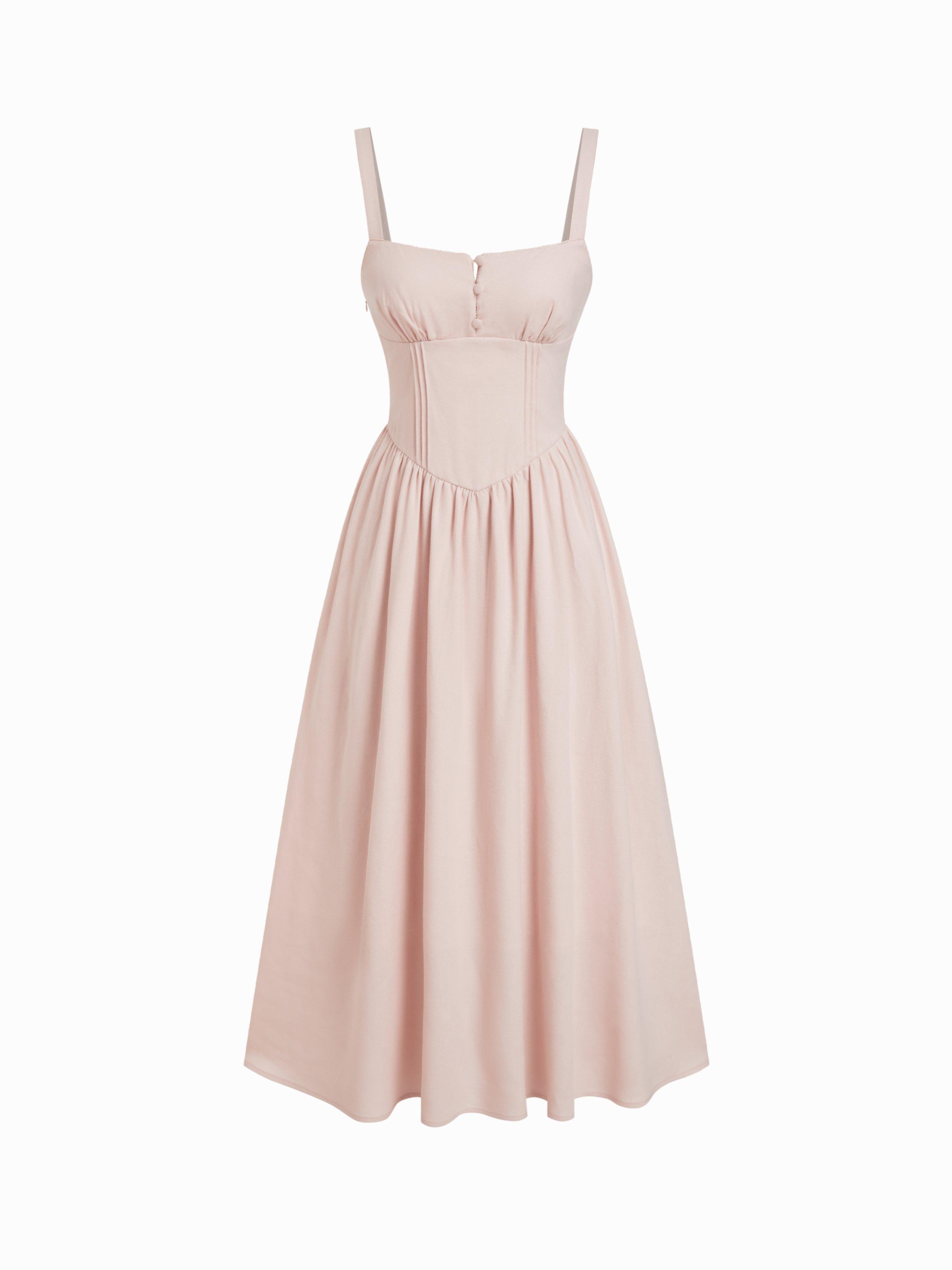 Cotton-blend Square Neck Lace Up Ruffle Maxi Dress by CIDER