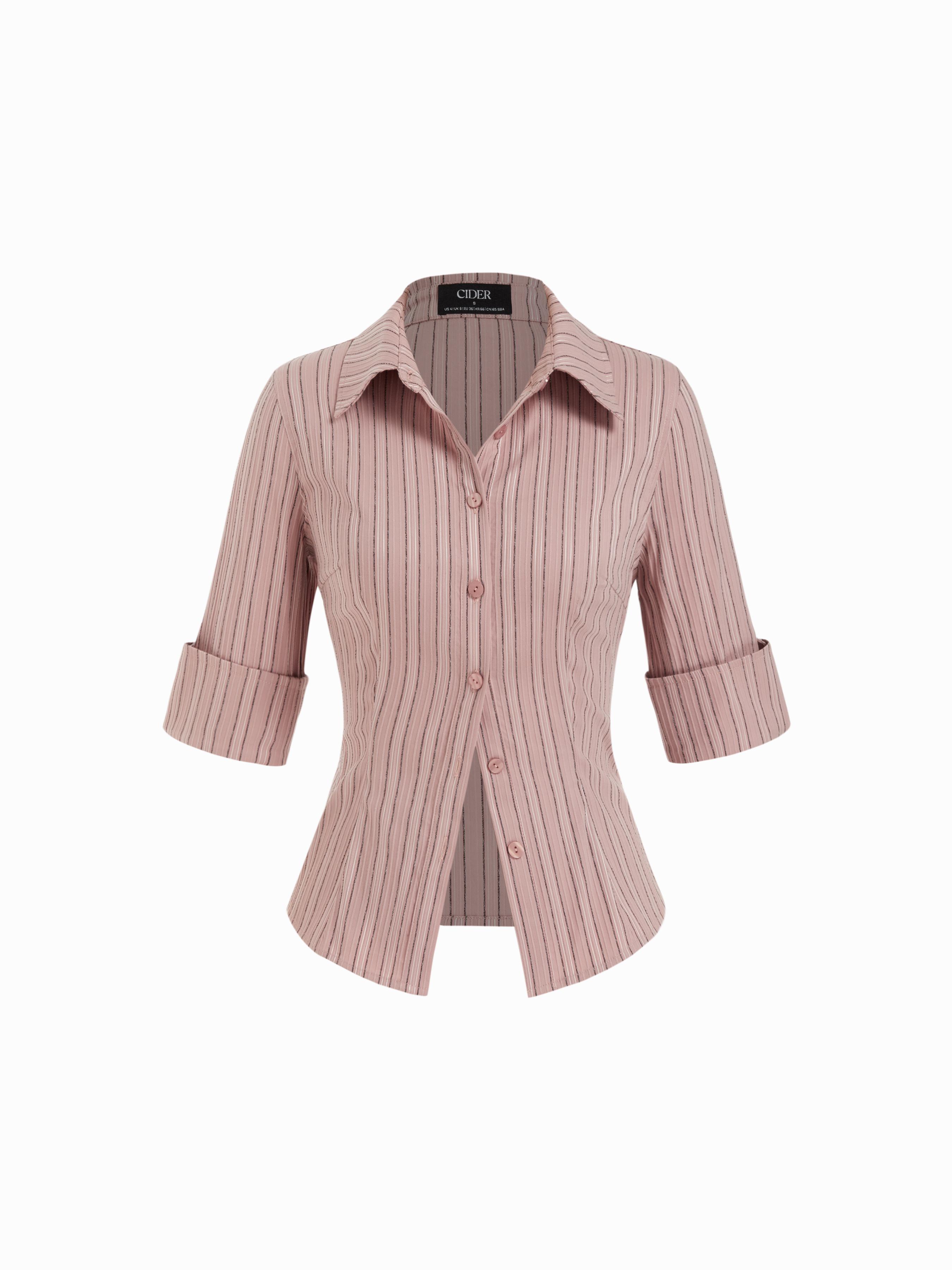 Cotton-blend Striped Collar Shirt by CIDER