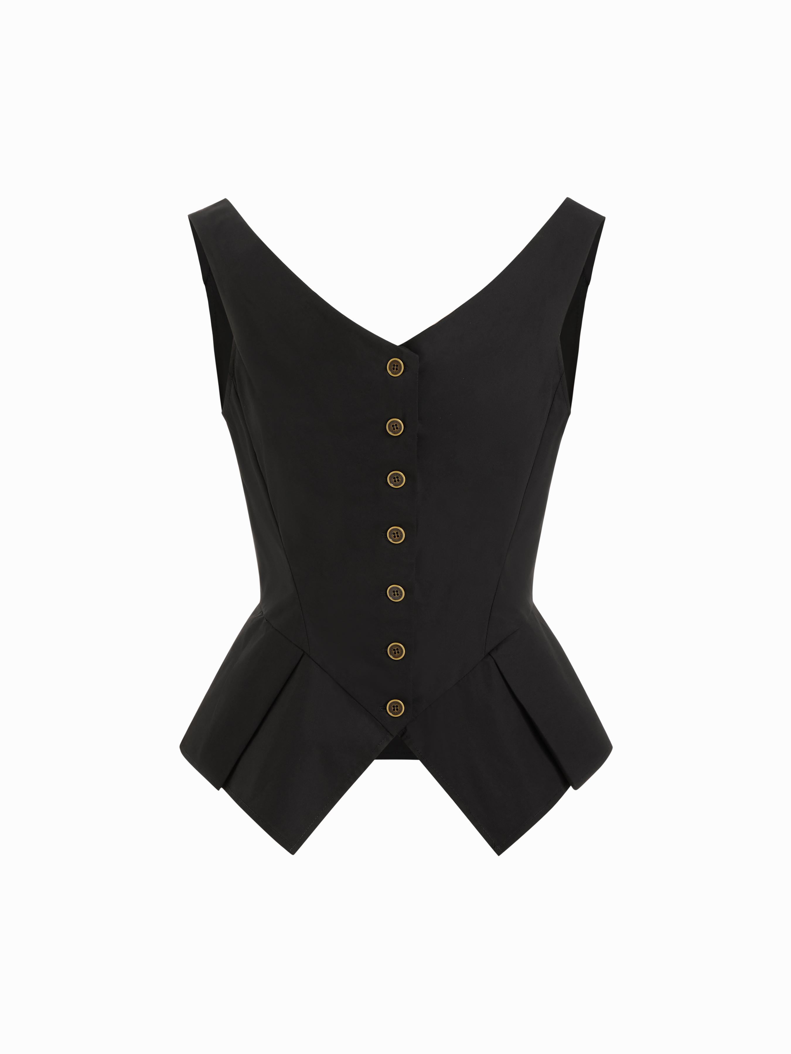 Cotton-blend Sweetheart Ruched Peplum Hem Top by CIDER