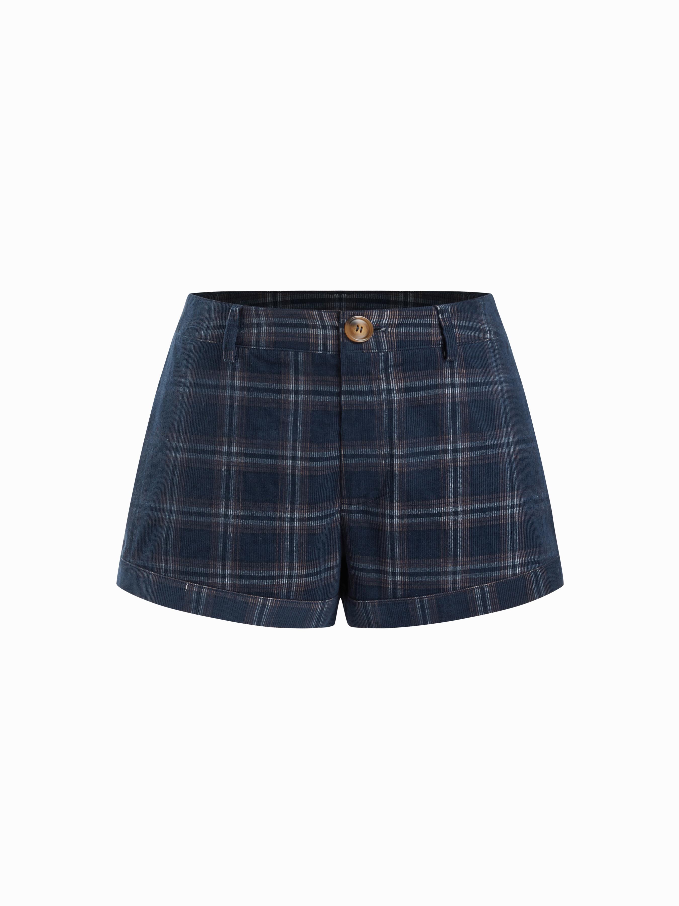 Cotton-blend Tartan Low Rise Micro Shorts by CIDER