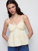 Cotton-blend V-neck Lace Panel Oversized Cami Top by CIDER