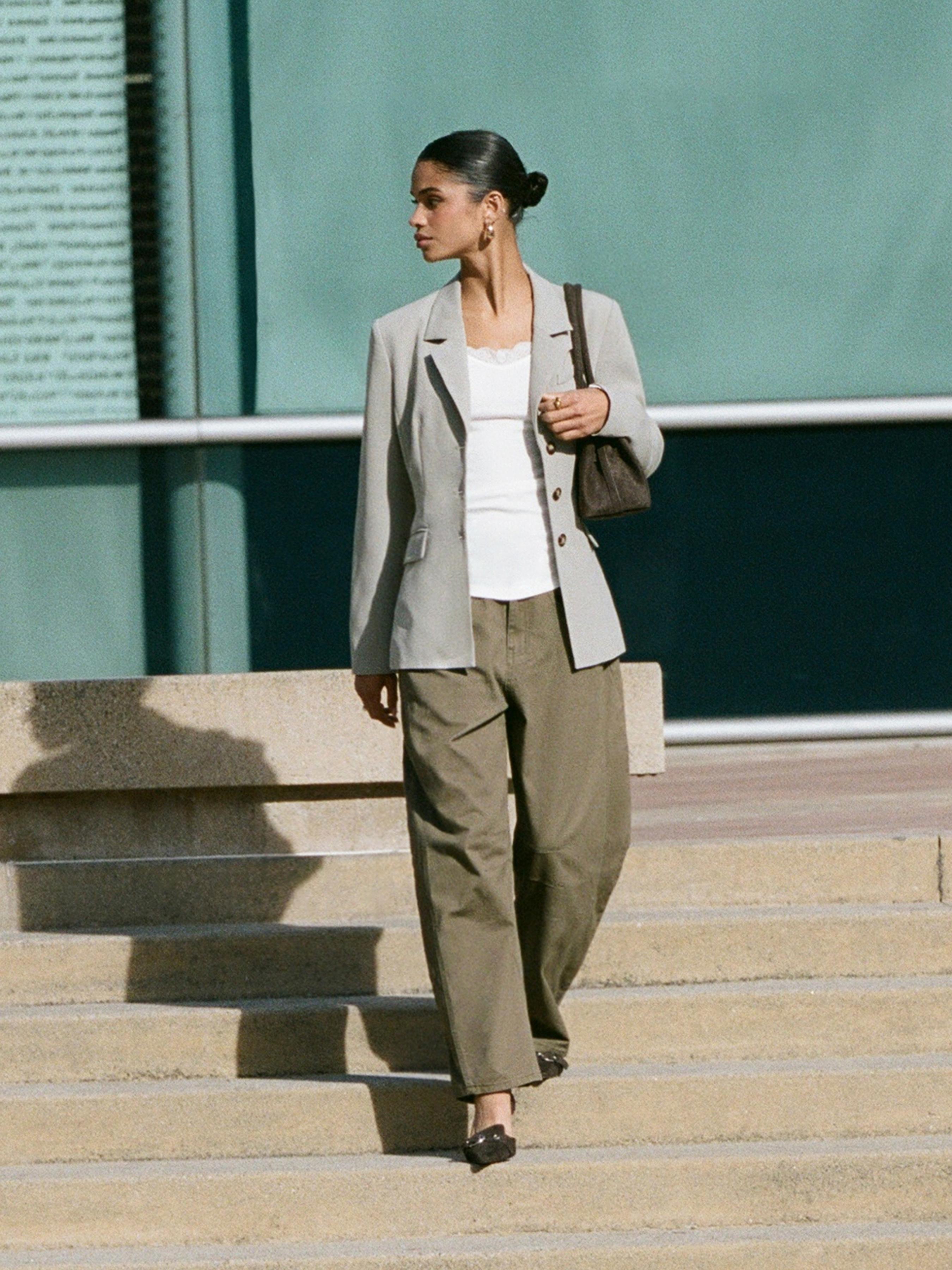 Cotton-blend Washed Denim Low Rise Barrel-leg Trousers by CIDER