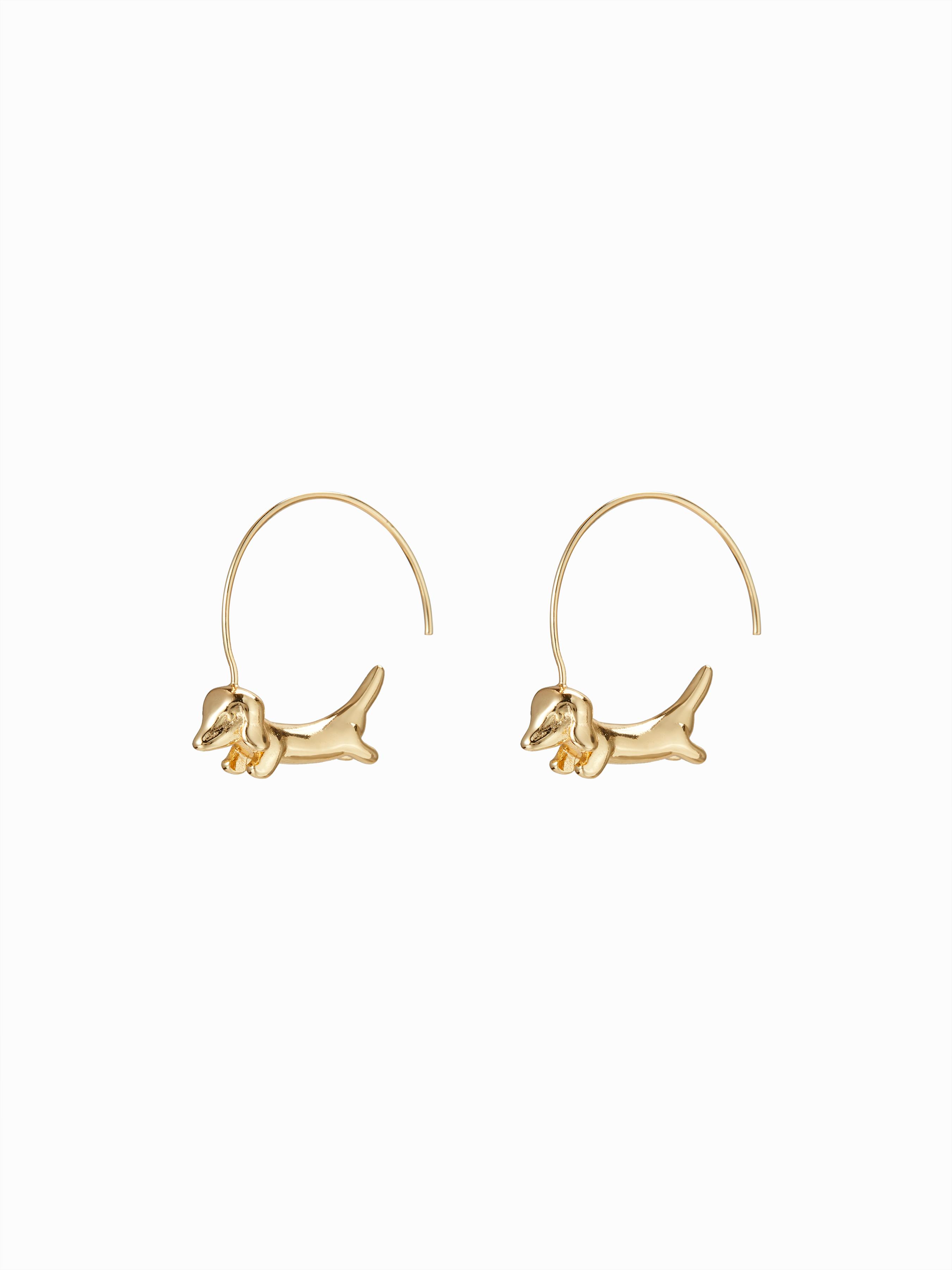 DACHSHUND SHAPED  HOOP EARRINGS by CIDER