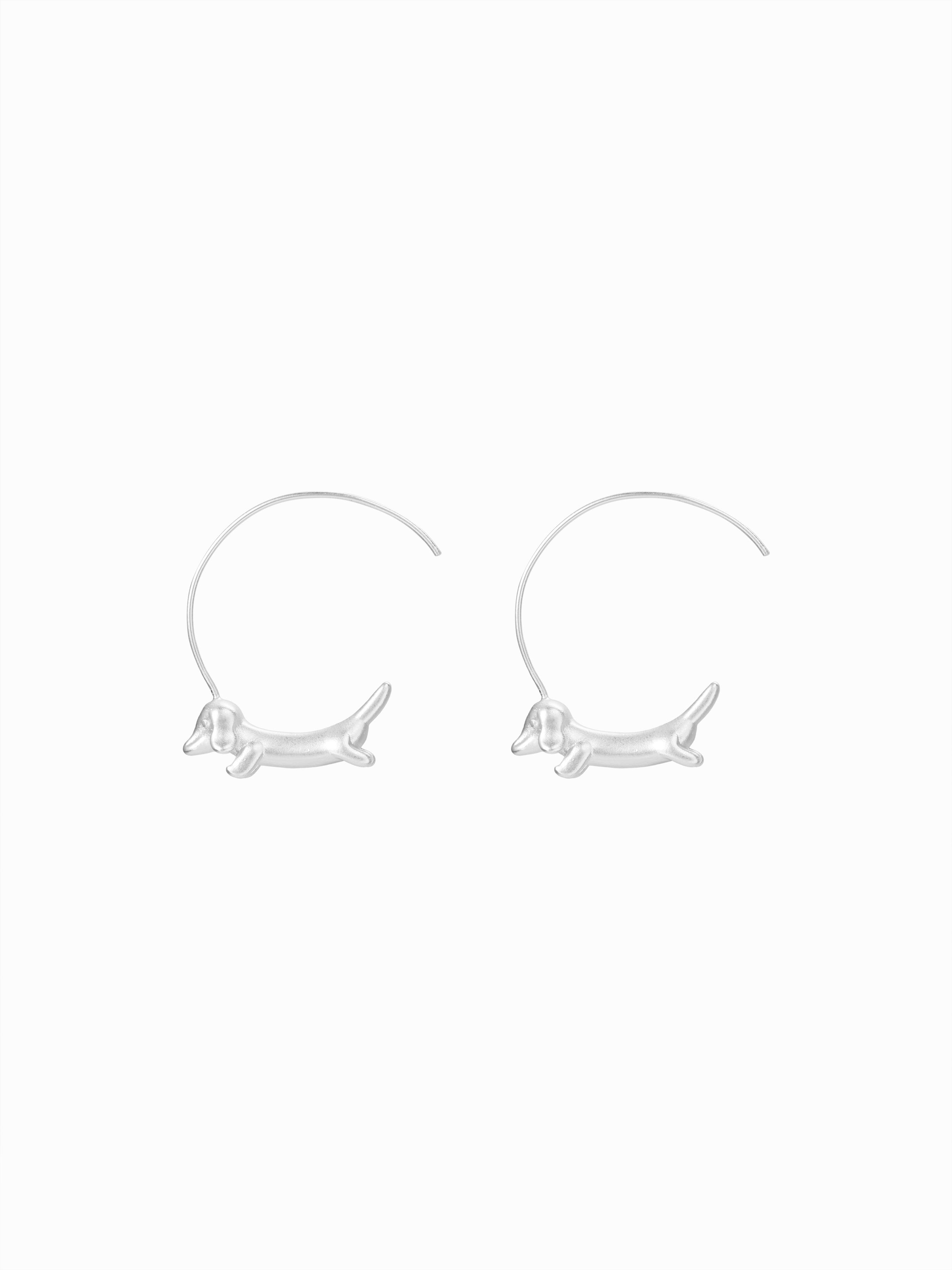 DACHSHUND SHAPED  HOOP EARRINGS by CIDER