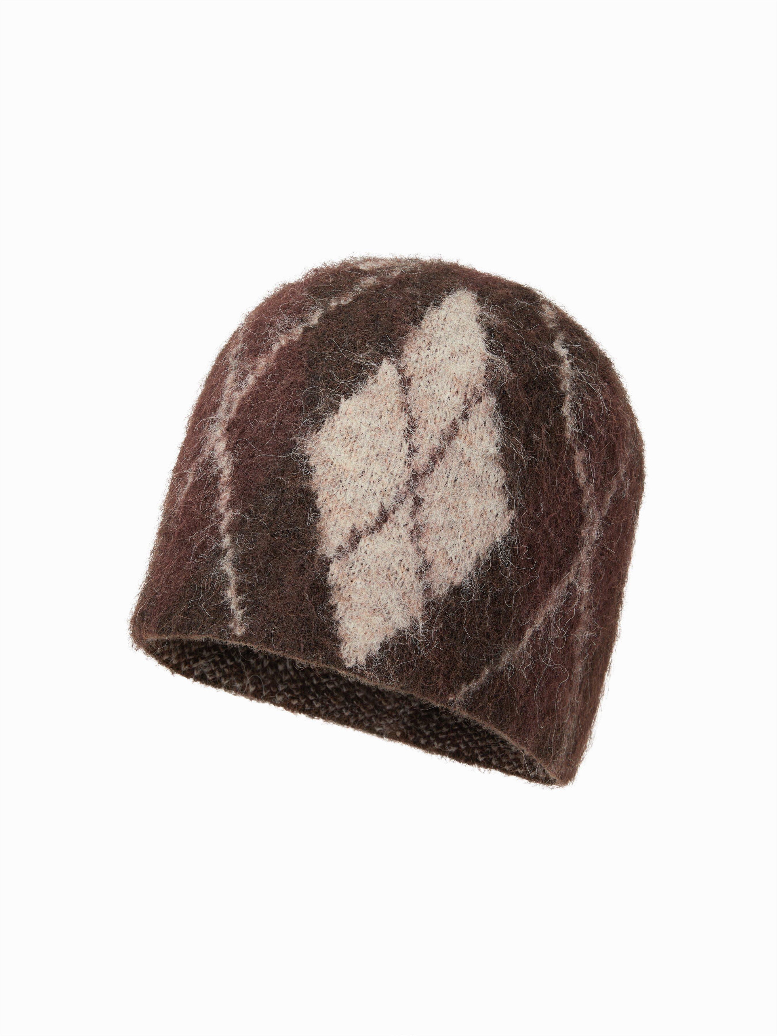 DIAMOND JACQUARD BEANIE HAT by CIDER