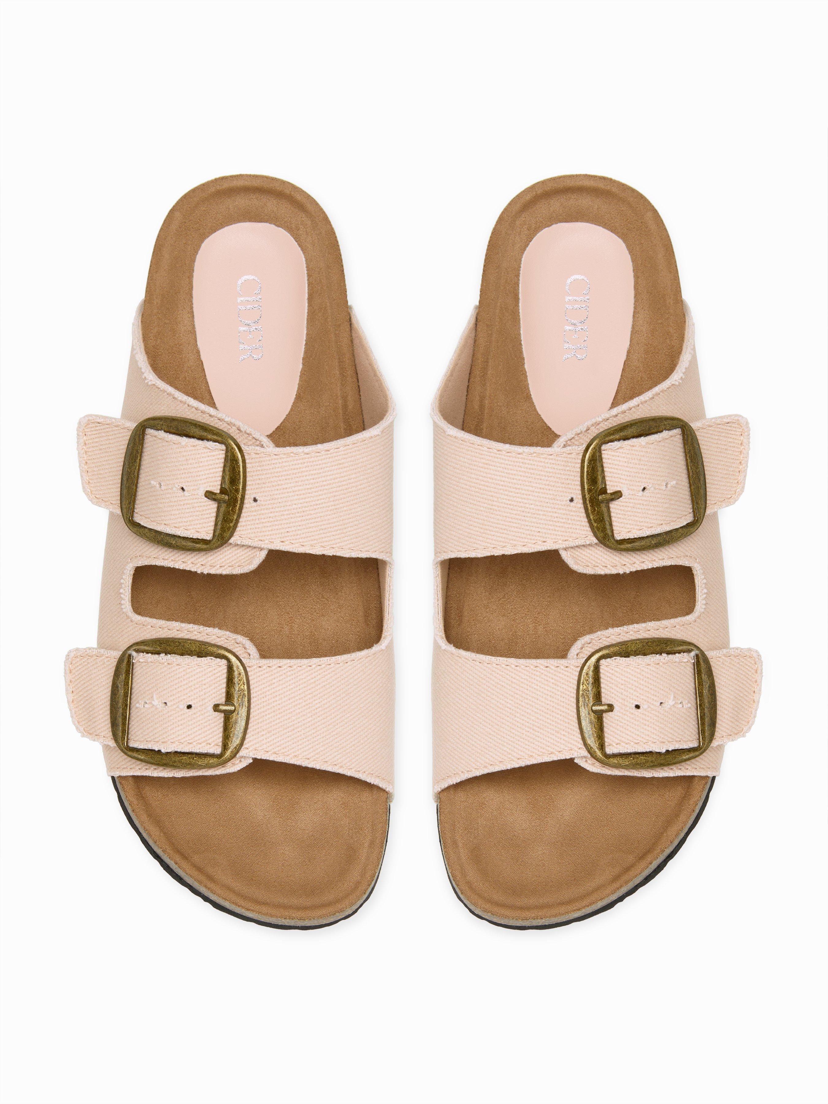 DOUBLE BAND BUCKLE SLIPPERS by CIDER