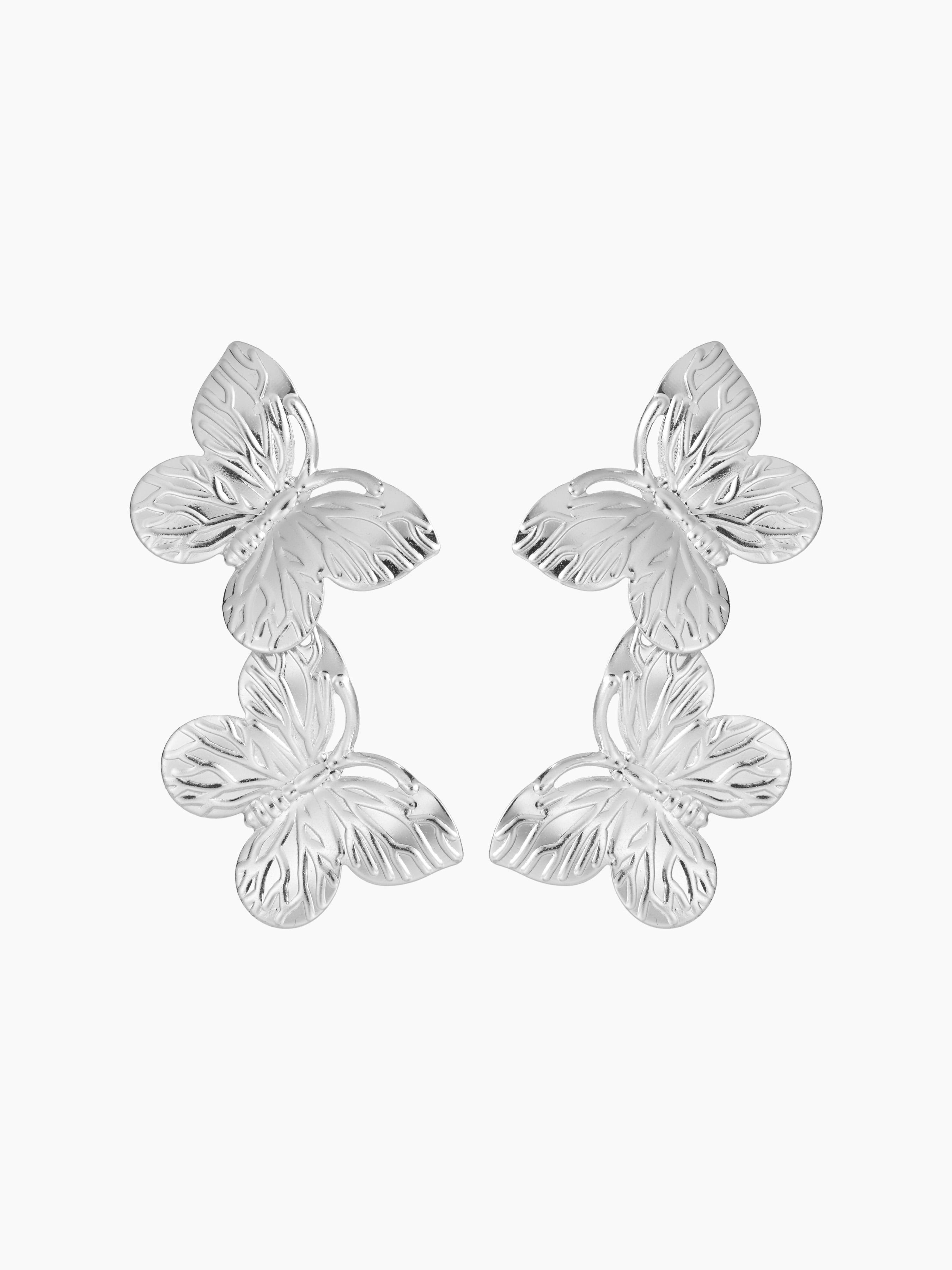 DOUBLE BUTTERFLY DROP EARRINGS by CIDER