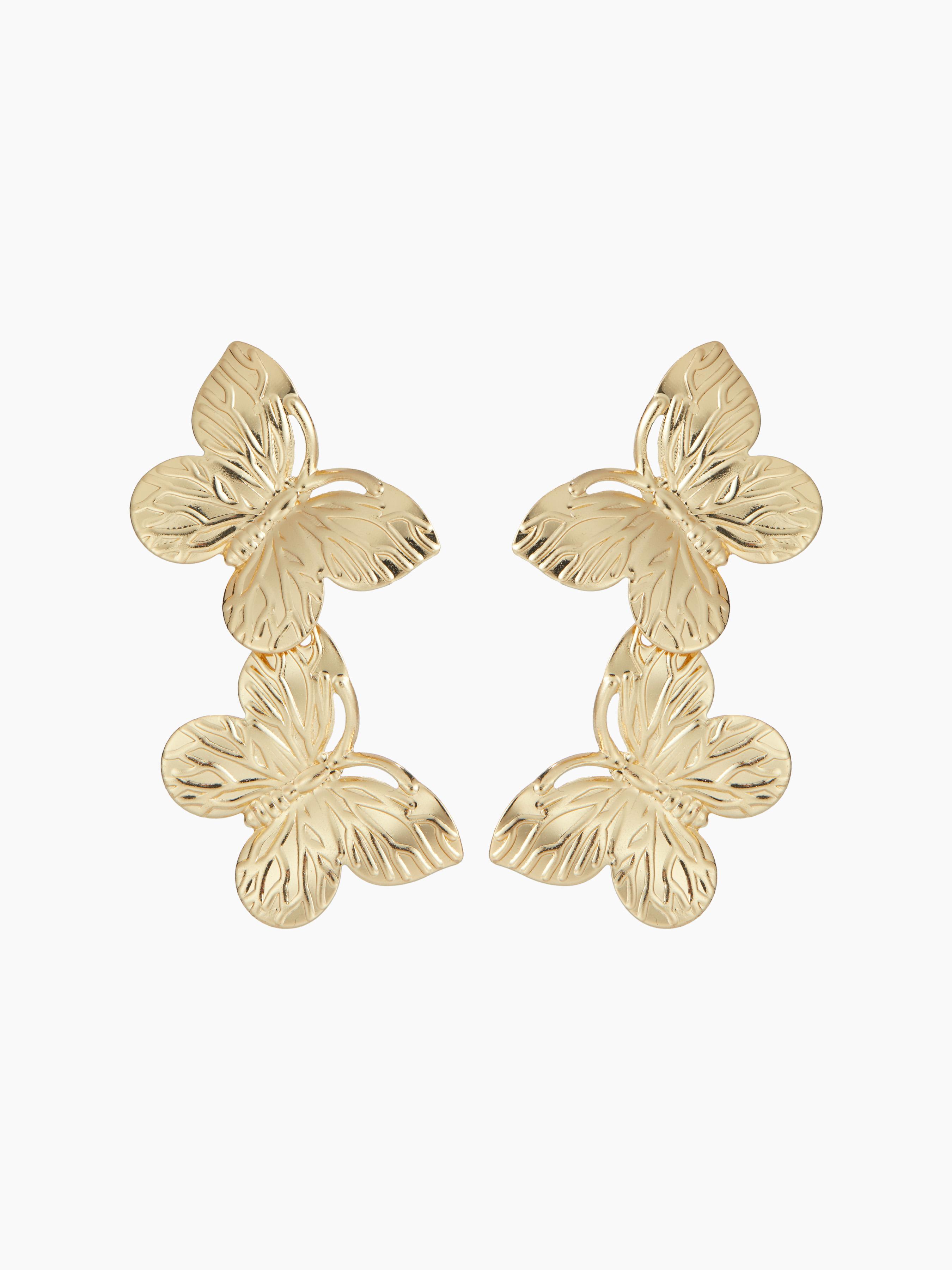 DOUBLE BUTTERFLY DROP EARRINGS by CIDER