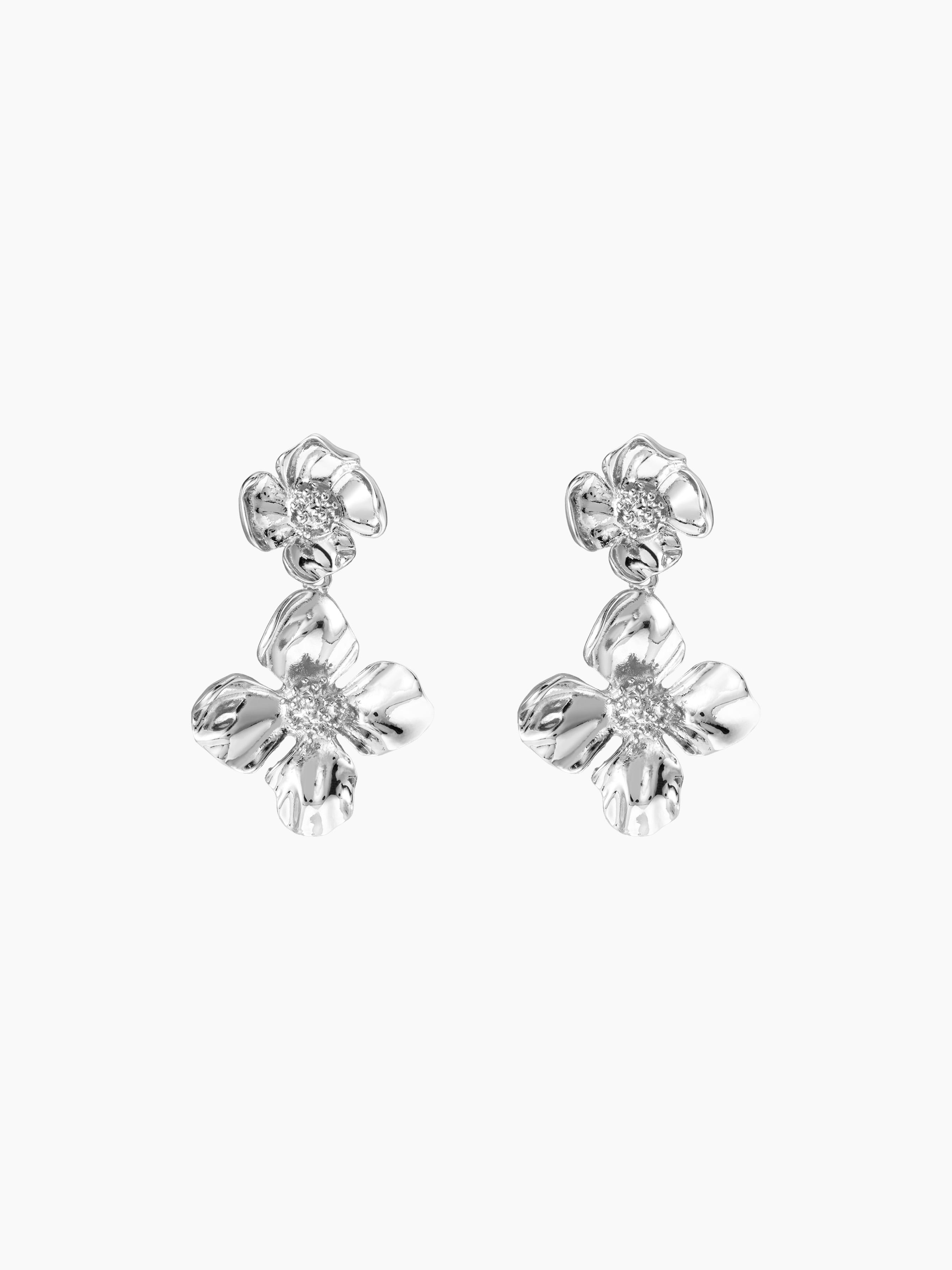 DOUBLE FLOWER  DROP EARRINGS by CIDER