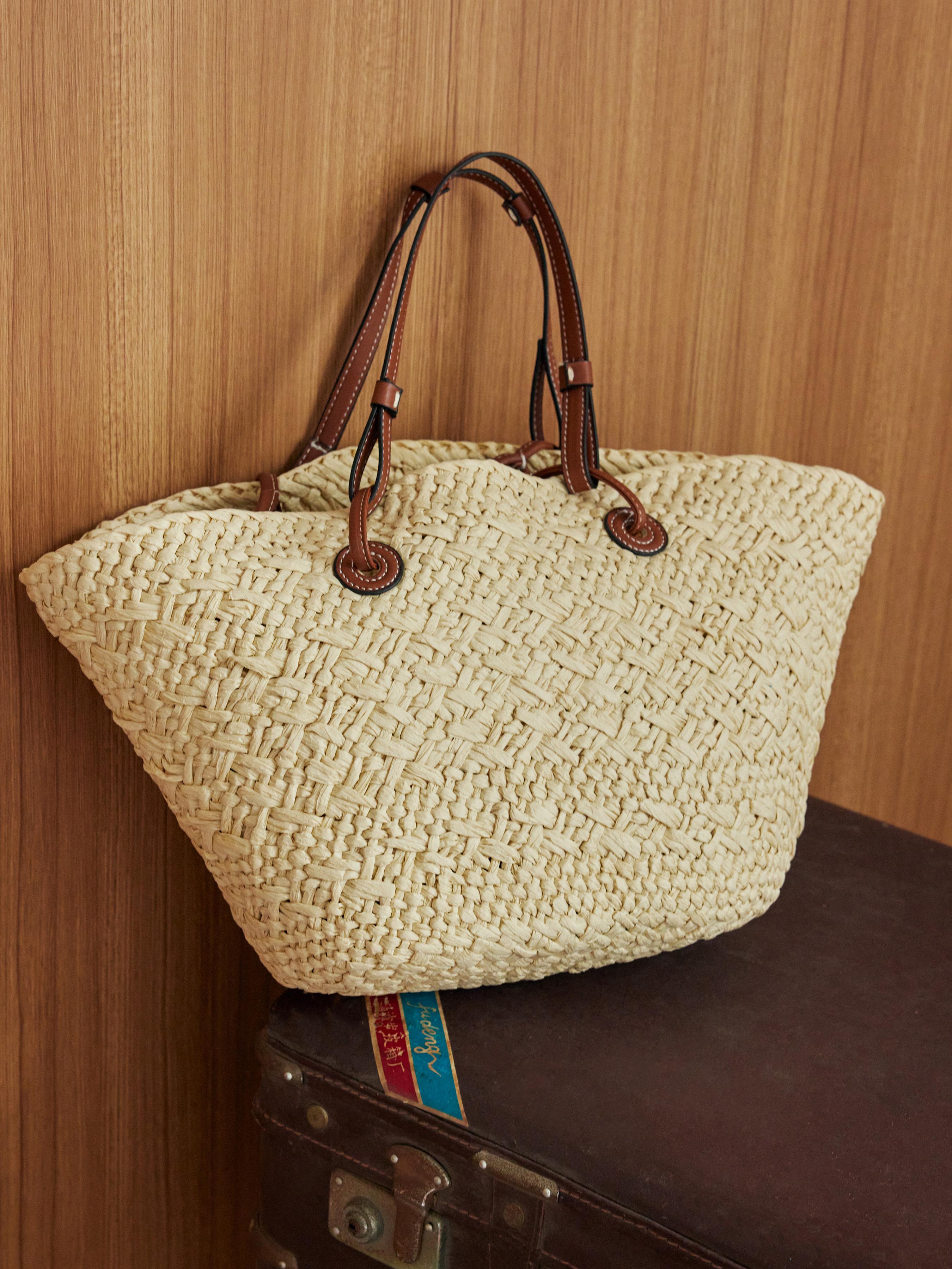 DOUBLE HANDLE STRAW TOTE BAG by CIDER