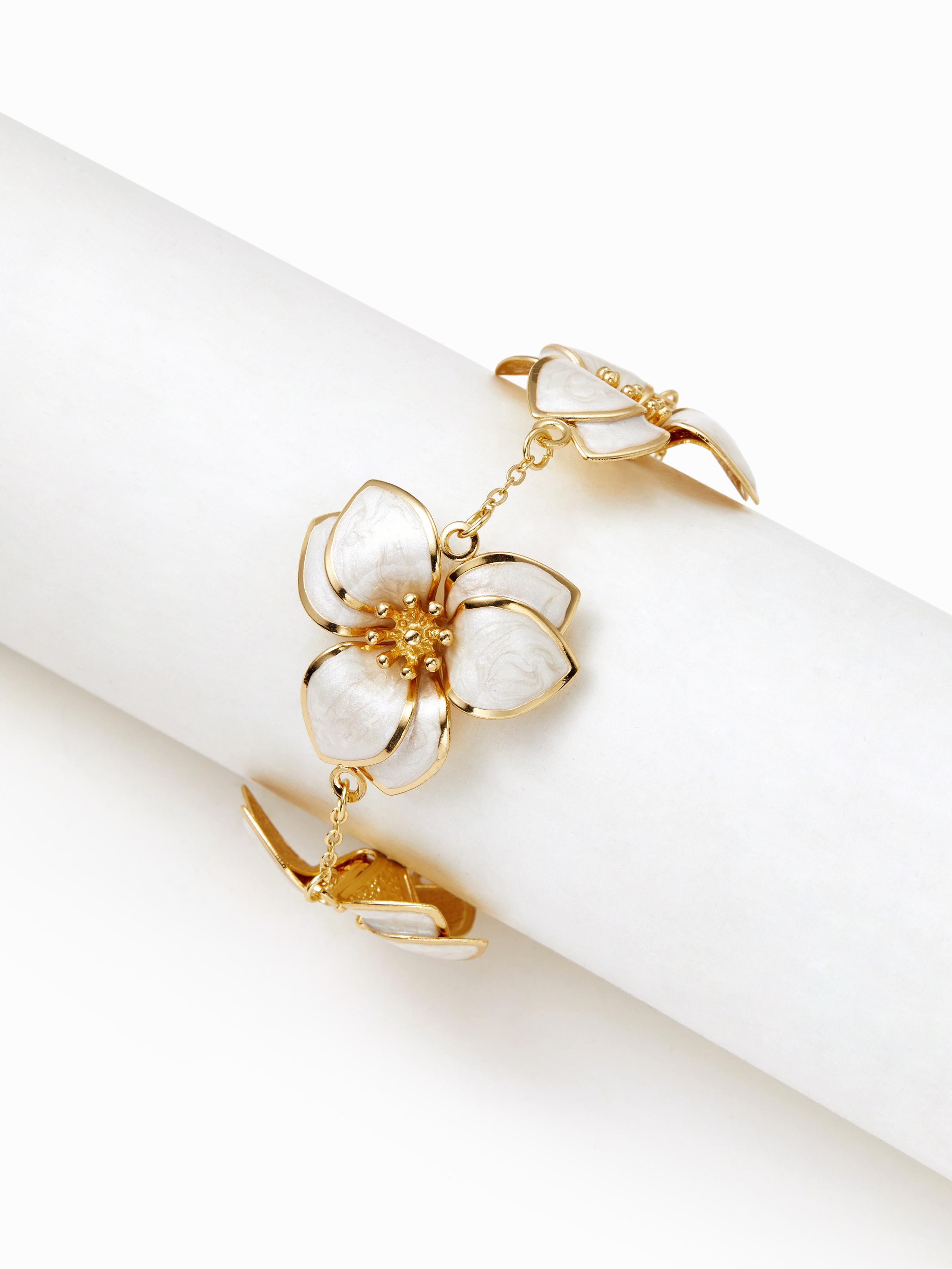 DOUBLE LAYERED FLORAL CHAIN BRACELET by CIDER