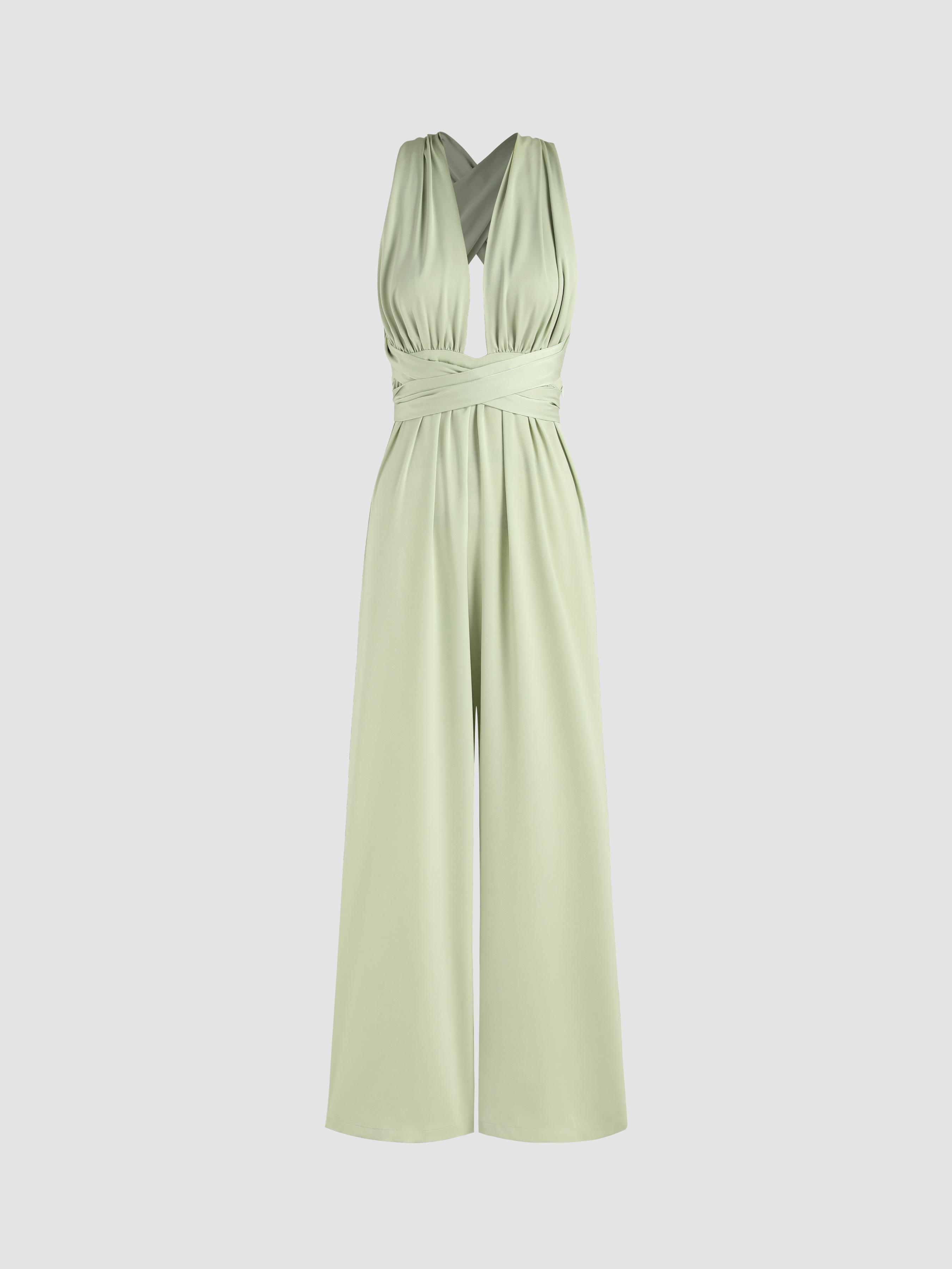 Deep V Tie Back Jumpsuit by CIDER