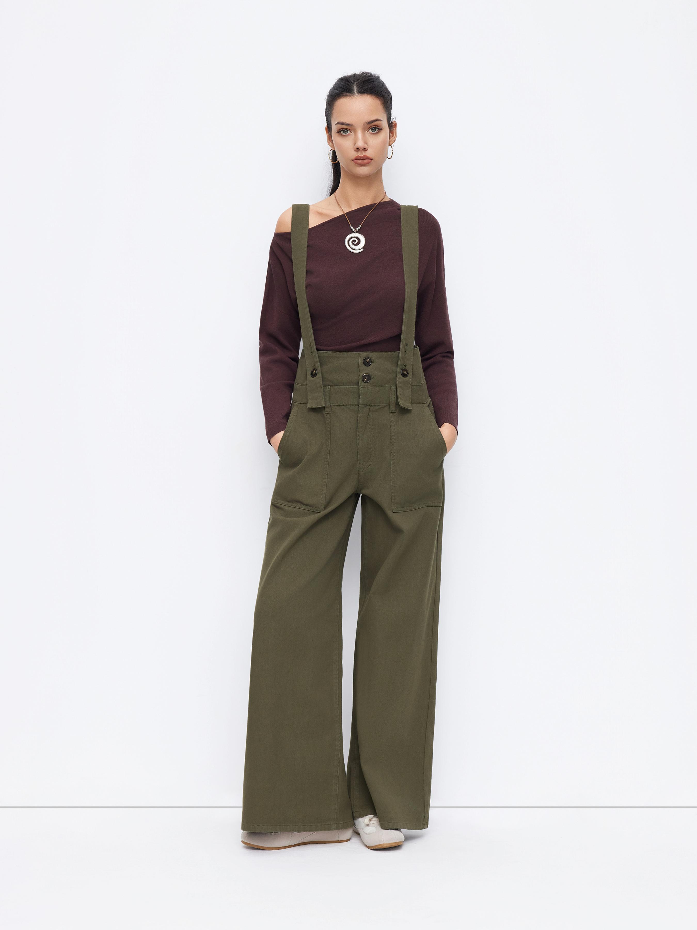 Denim Button Oversized Wide Leg Overall by CIDER