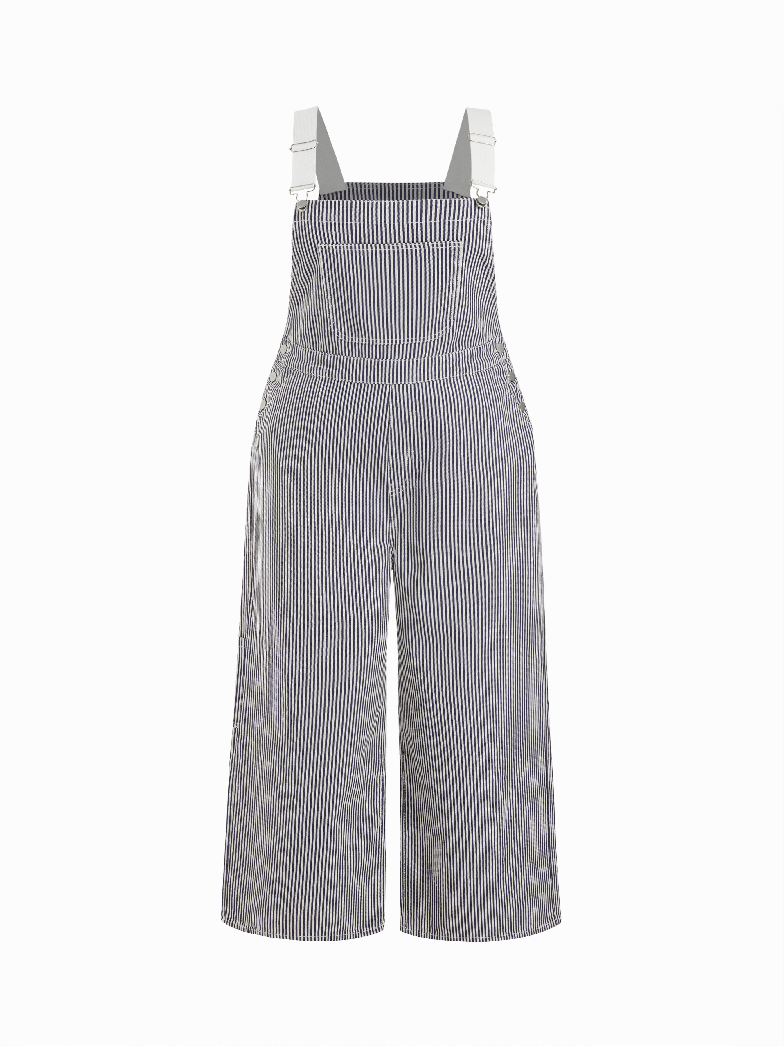 Denim Leopard Button Pocket Wide Leg Jumpsuit Curve & Plus by CIDER