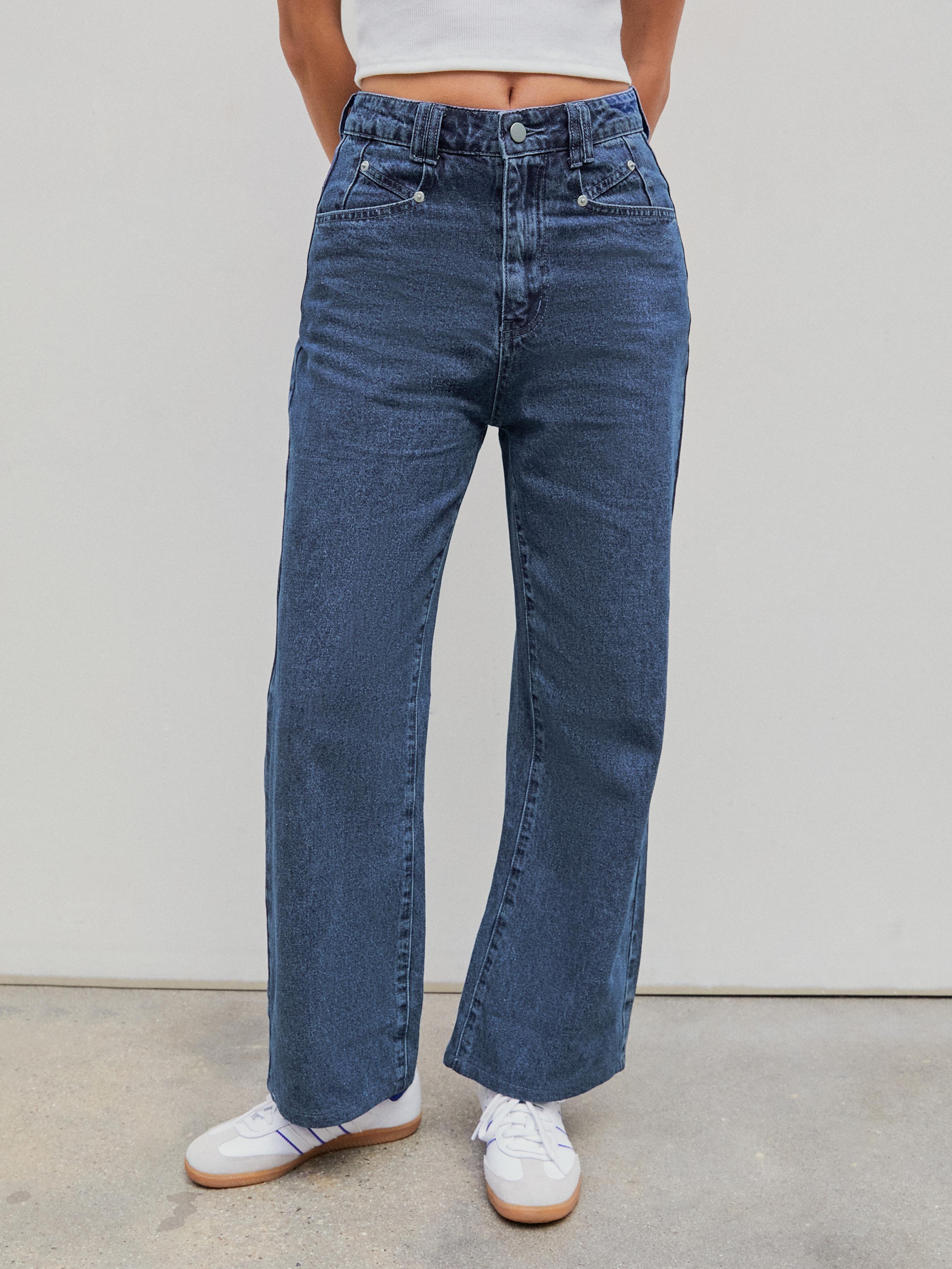 Denim Mid Rise Baggy Jeans by CIDER