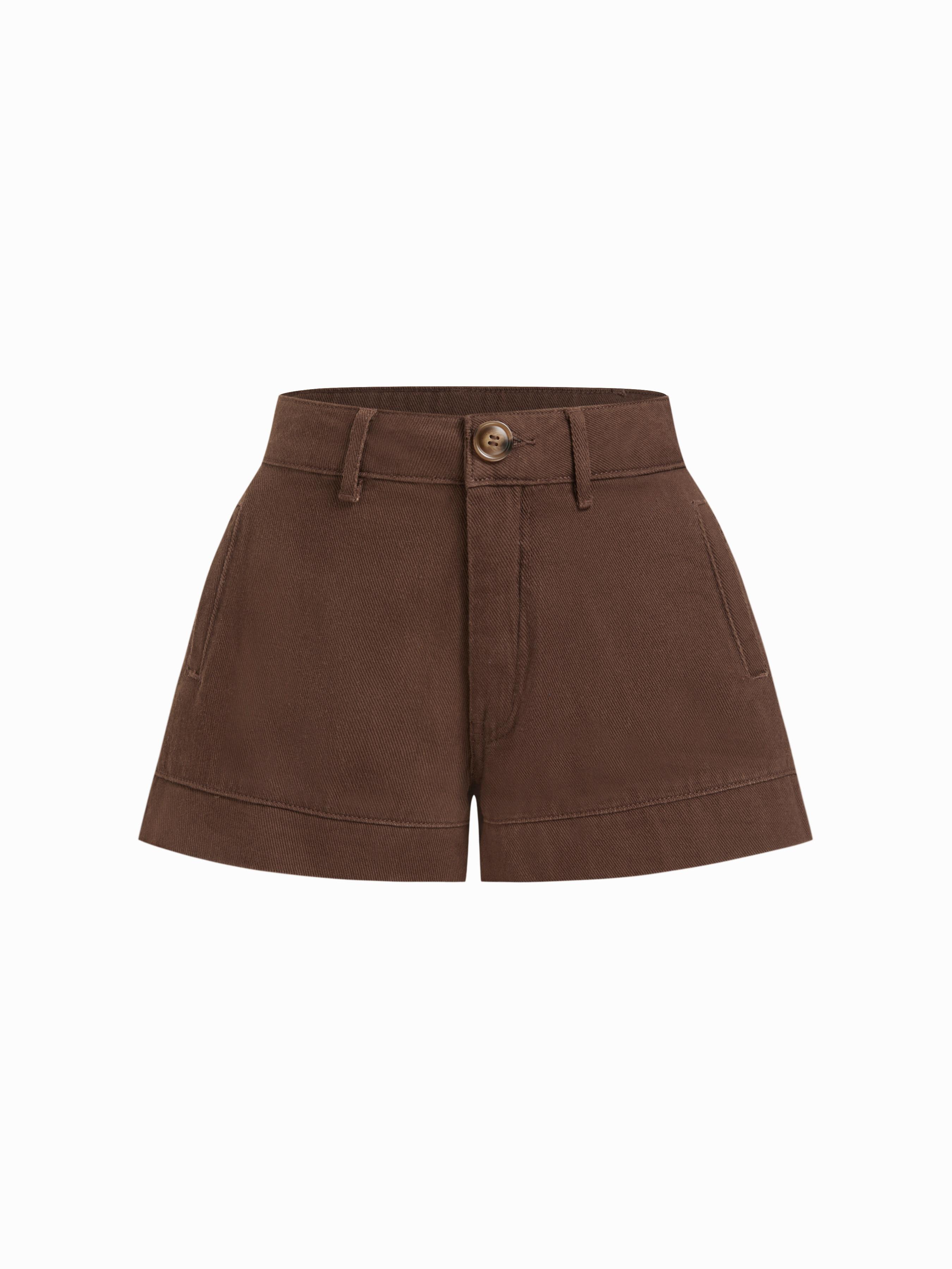 Denim Mid Rise Micro Shorts by CIDER