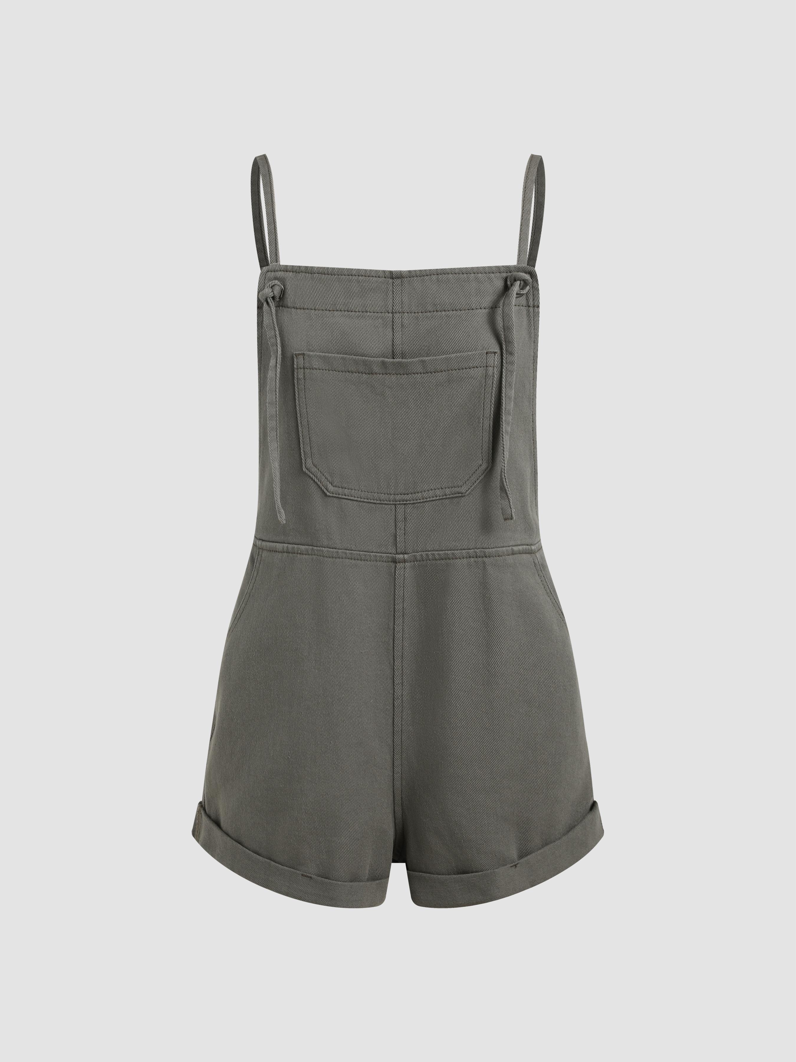 Denim Pocket Ultra Short Romper by CIDER