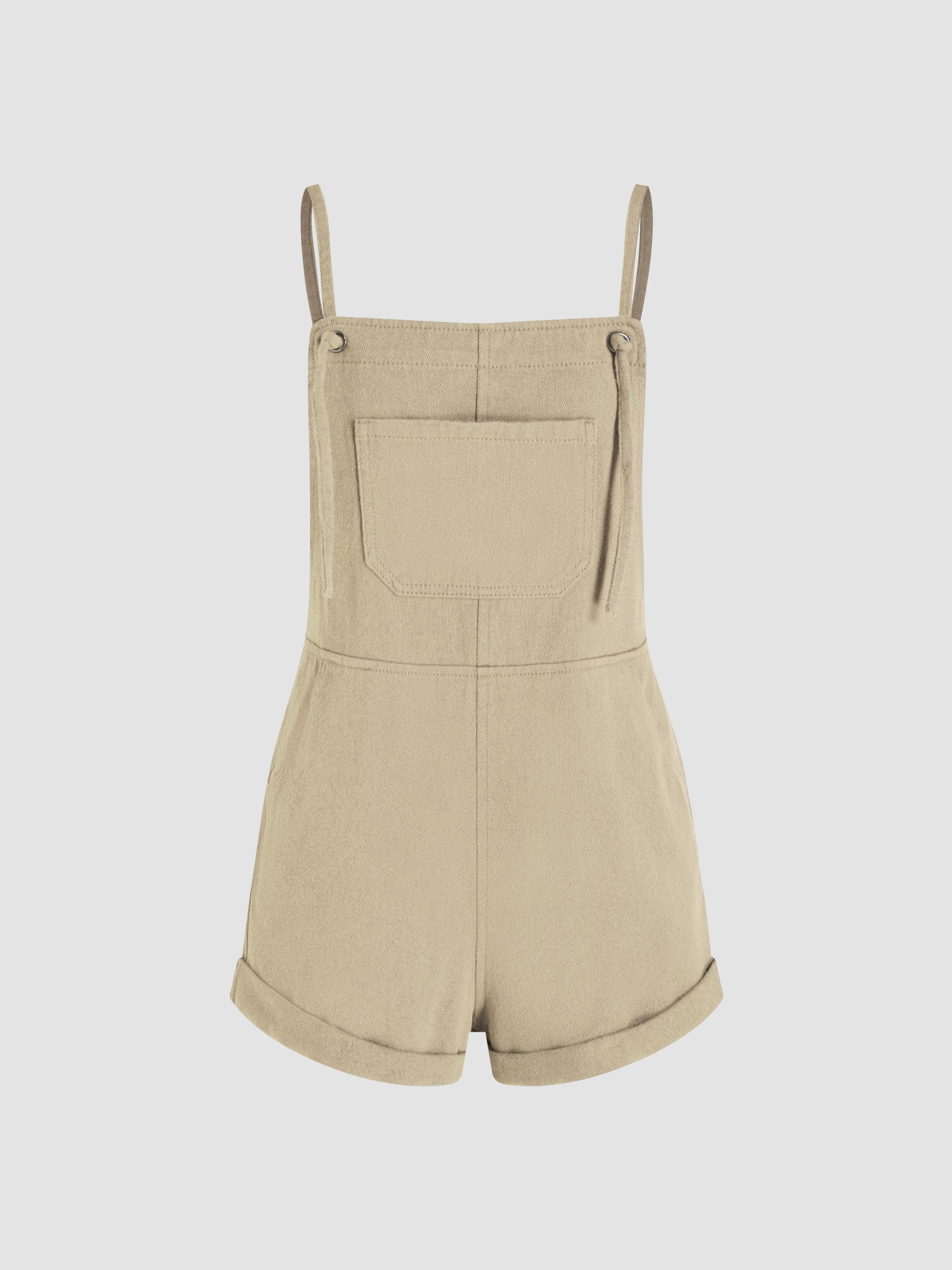Denim Pocket Ultra Short Romper by CIDER