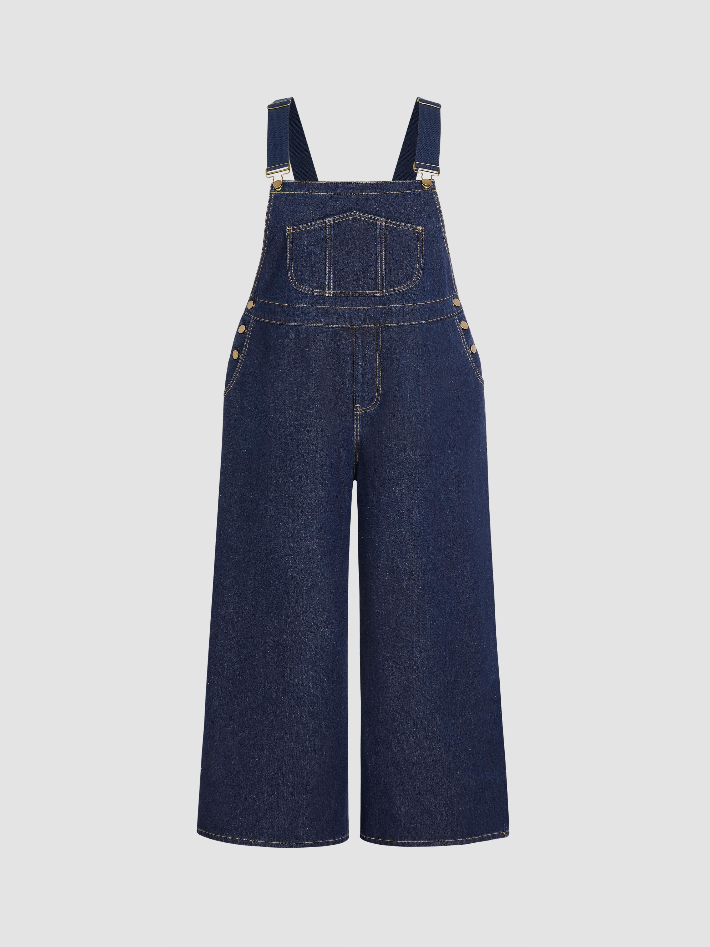 Denim Pocket Wide Leg Jumpsuit Curve & Plus by CIDER