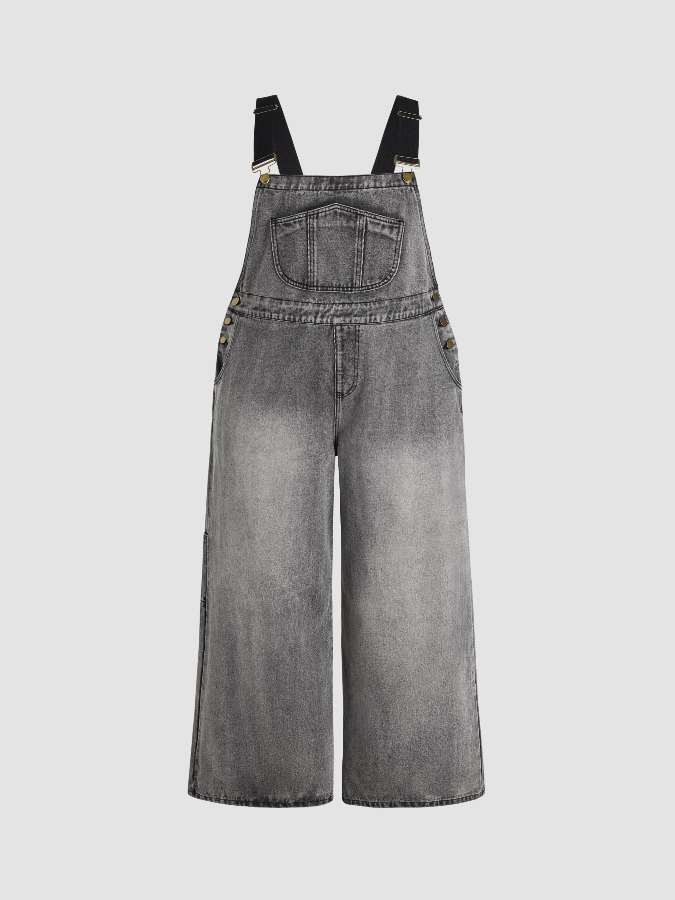 Denim Pocket Wide Leg Jumpsuit Curve & Plus by CIDER
